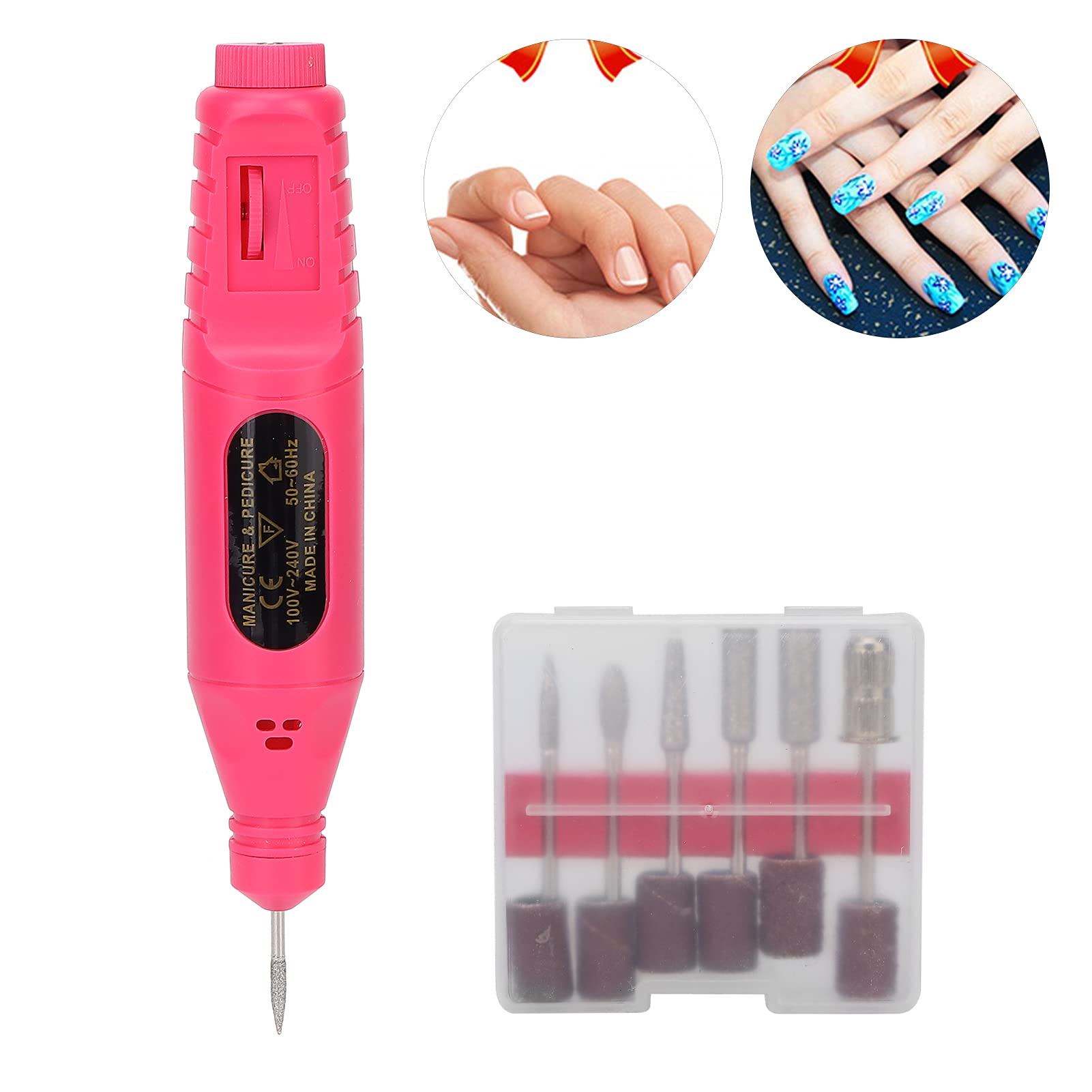 Professional Electric Nail Drill Machine - Adjustable Speed, Quiet & Durable for Gel Polish | Home & Salon Use | Perfect for Manicures, Pedicures & Nail Art (Rose Red)