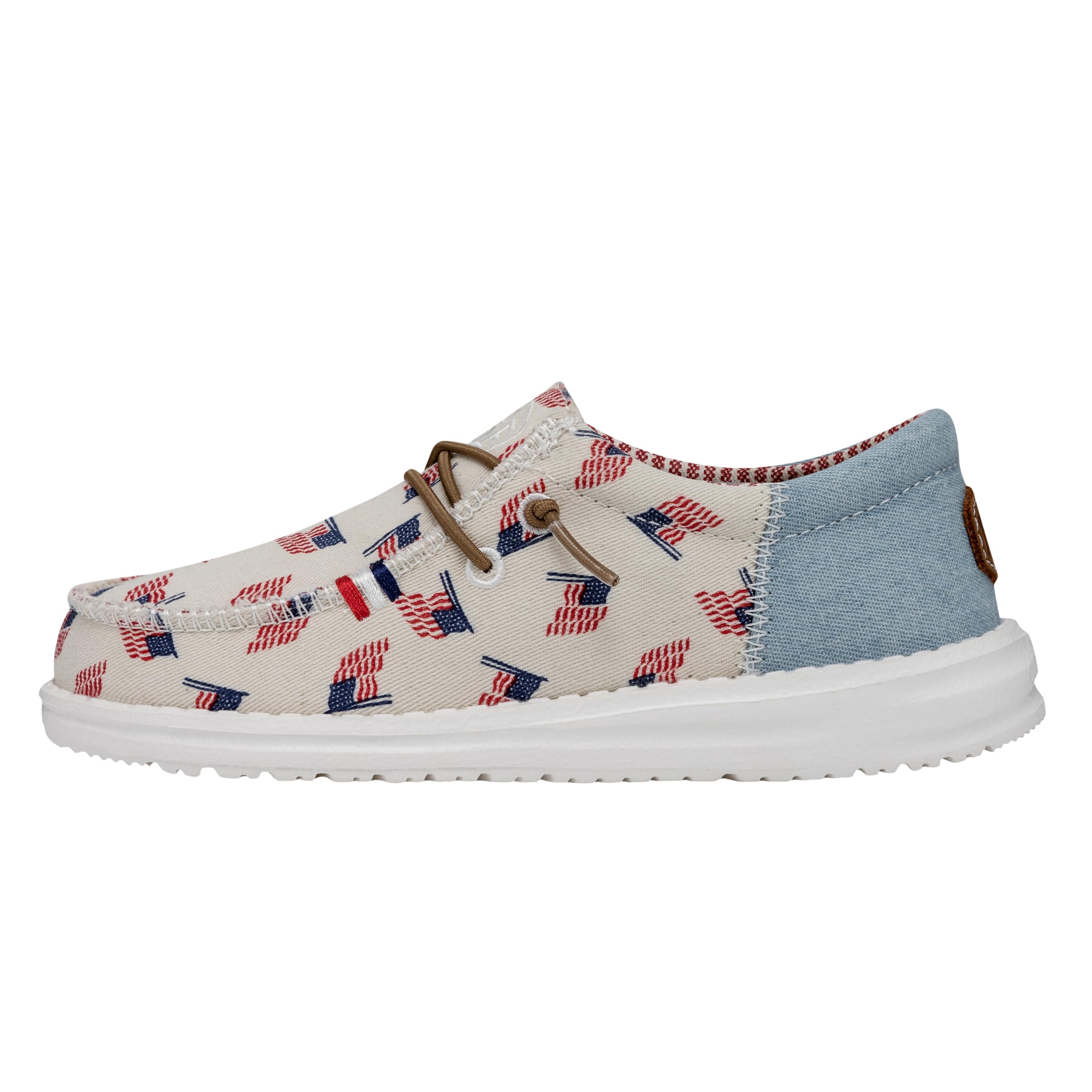 Hey Dude Men's Wally Patriotic Slip-On Loafers - Comfortable & Lightweight Casual Shoes for Men - Perfect for Walking, Travel & Everyday Wear