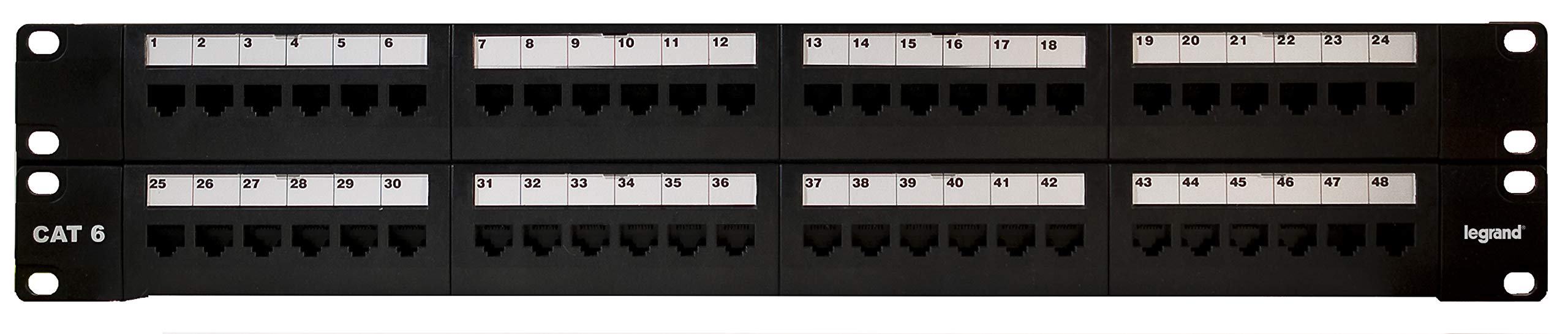 Legrand On-Q 48845CC6 48-Port Cat6 Rack Mount Patch Panel - High-Density Network Solution for Data Centers & Server Rooms
