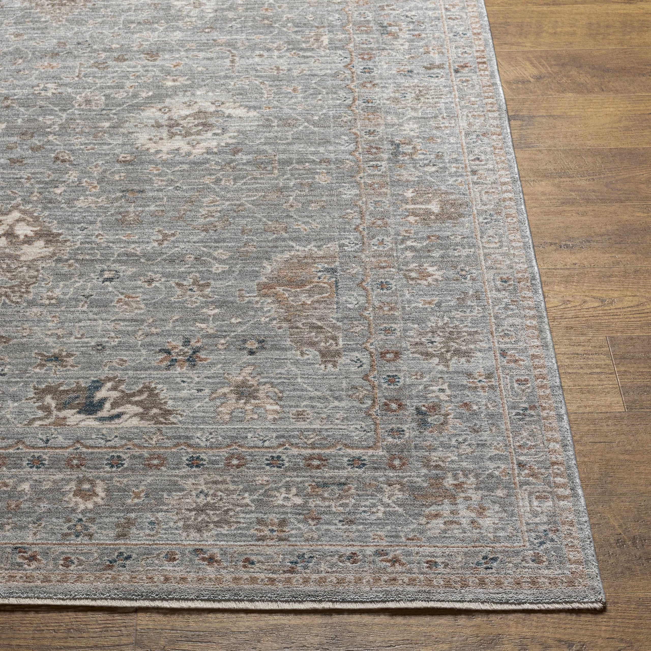 Hauteloom Scole Farmhouse Damask Round Area Rug 7'10