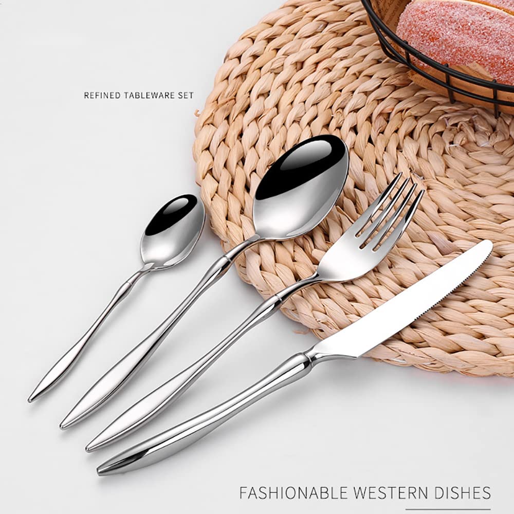 60-Piece Stainless Steel Flatware Set for 12 - 304 Mirror Polished Silverware for Home, Kitchen, Restaurant & Hotel Use - Dishwasher Safe Cutlery Set - Perfect for Daily Dining, Dinner Parties & Catering Events
