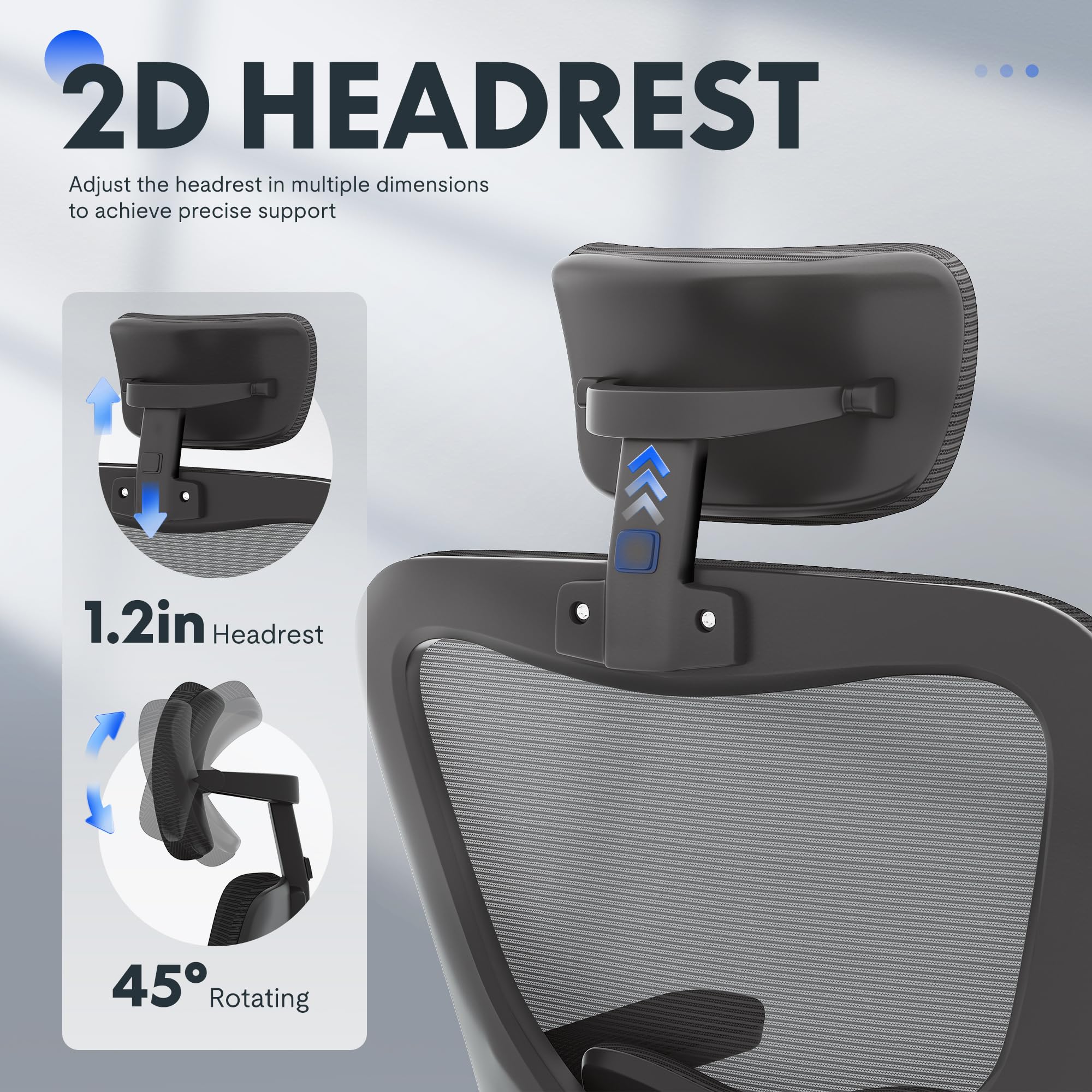 FLEXISPOT Ergonomic Office Chair - High Back Mesh Computer Desk Chair with 4D Adjustable Armrests, 2D Lumbar Support & Smooth Swivel Wheels - Comfortable Rolling Task Chair for Home Office & Workspace (Black)