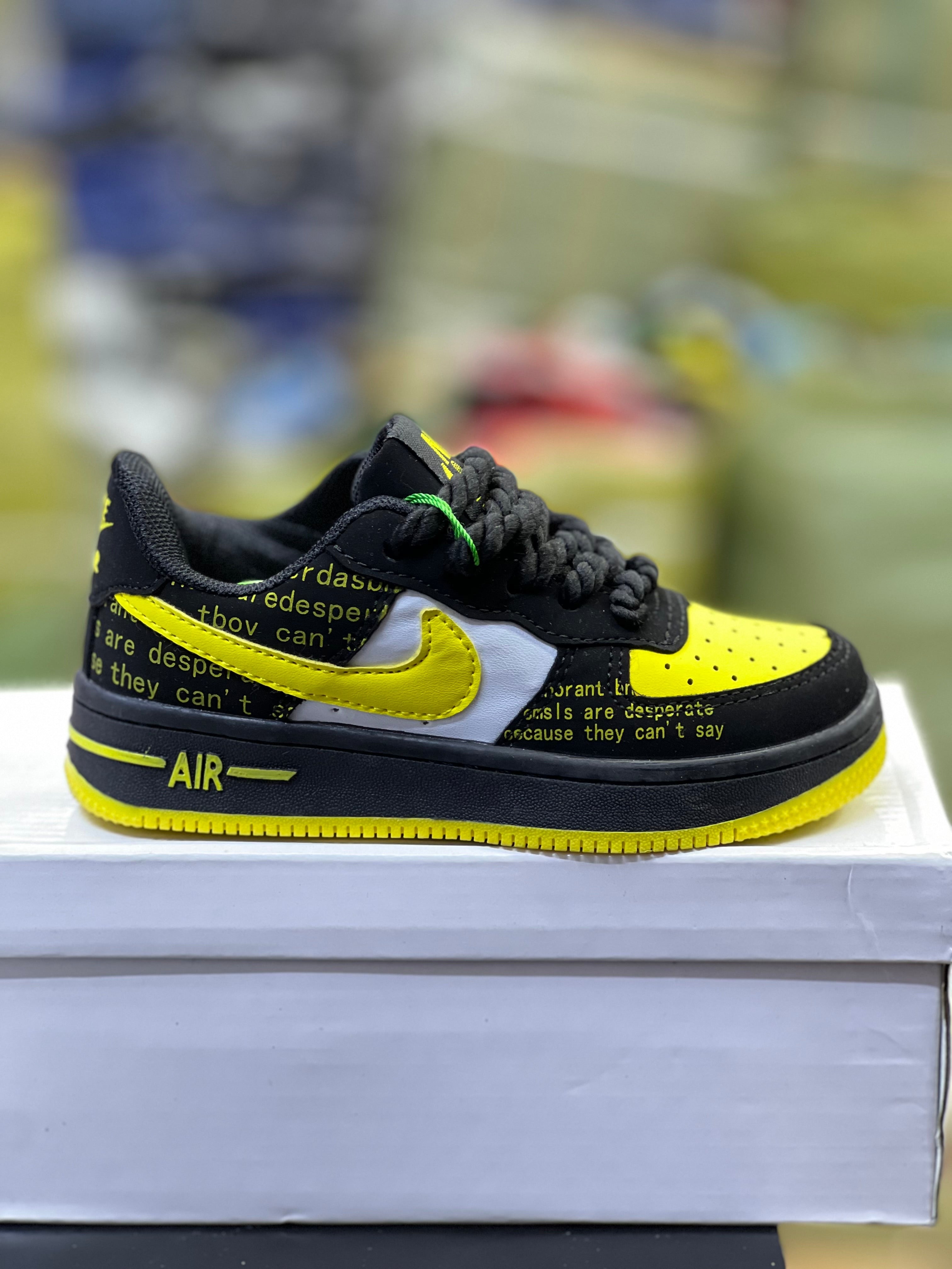 Premium Suede Air Force Sneakers for Men & Women - Trendy Yellow Casual Shoes for Walking, Running & Street Style Fashion