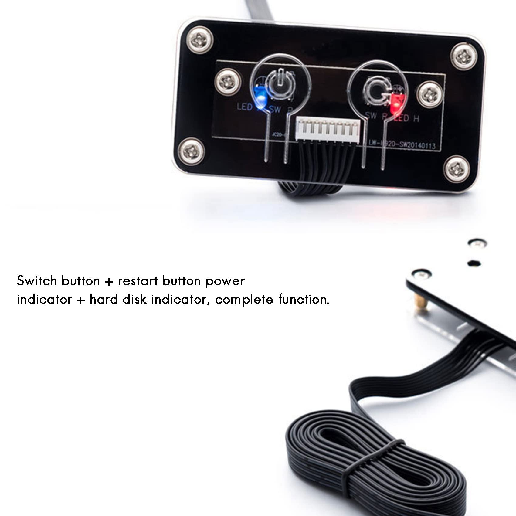Cusstally 5-Pack External PC Power Switch with Reset Button - Desktop Computer Case Power Supply On/Off Switch - Ideal for PC Builds, Repairs, and Custom Setups