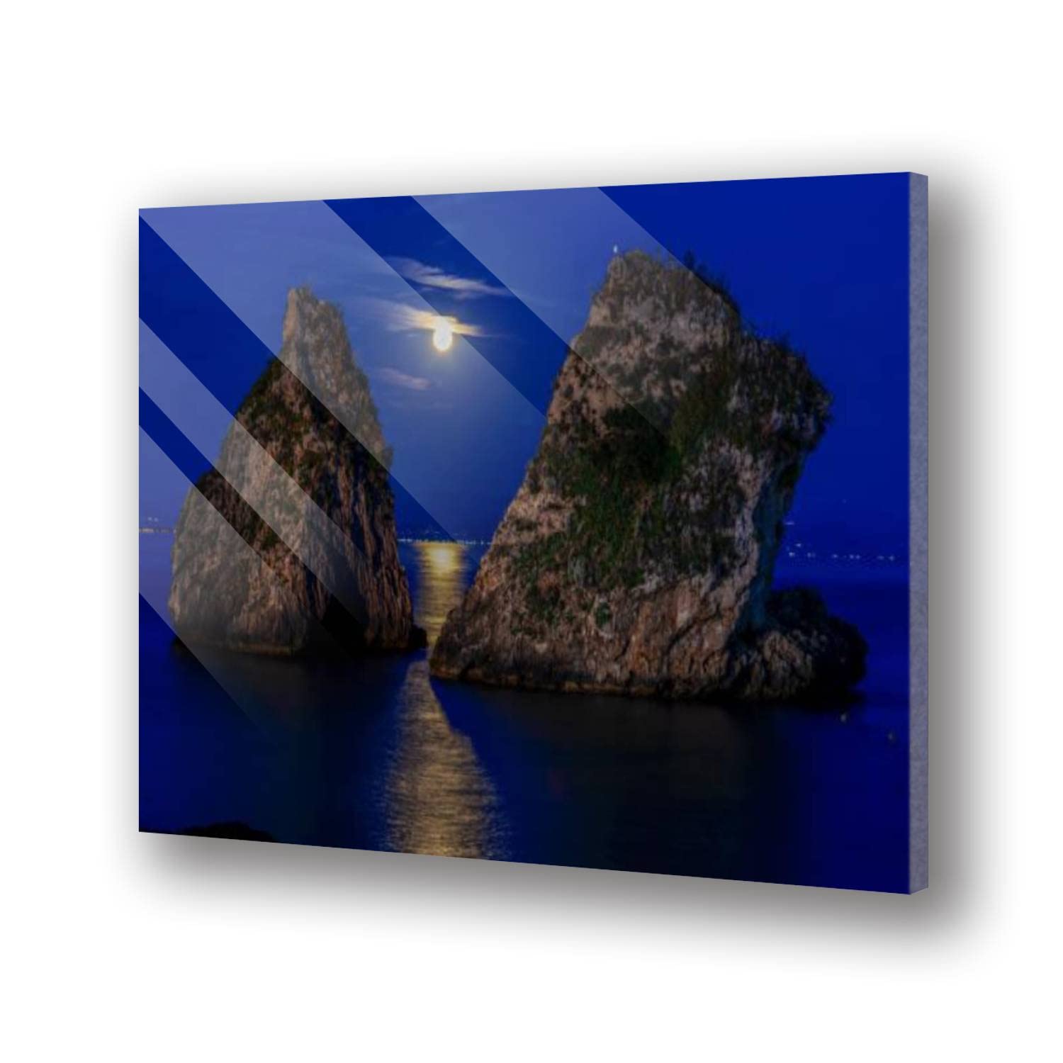 Vietri Brothers on the Sea - Modern Acrylic Glass Wall Art Print, Tempered Floating Picture for Living Room, Bedroom & Office Decor | Coastal Theme Home Accent