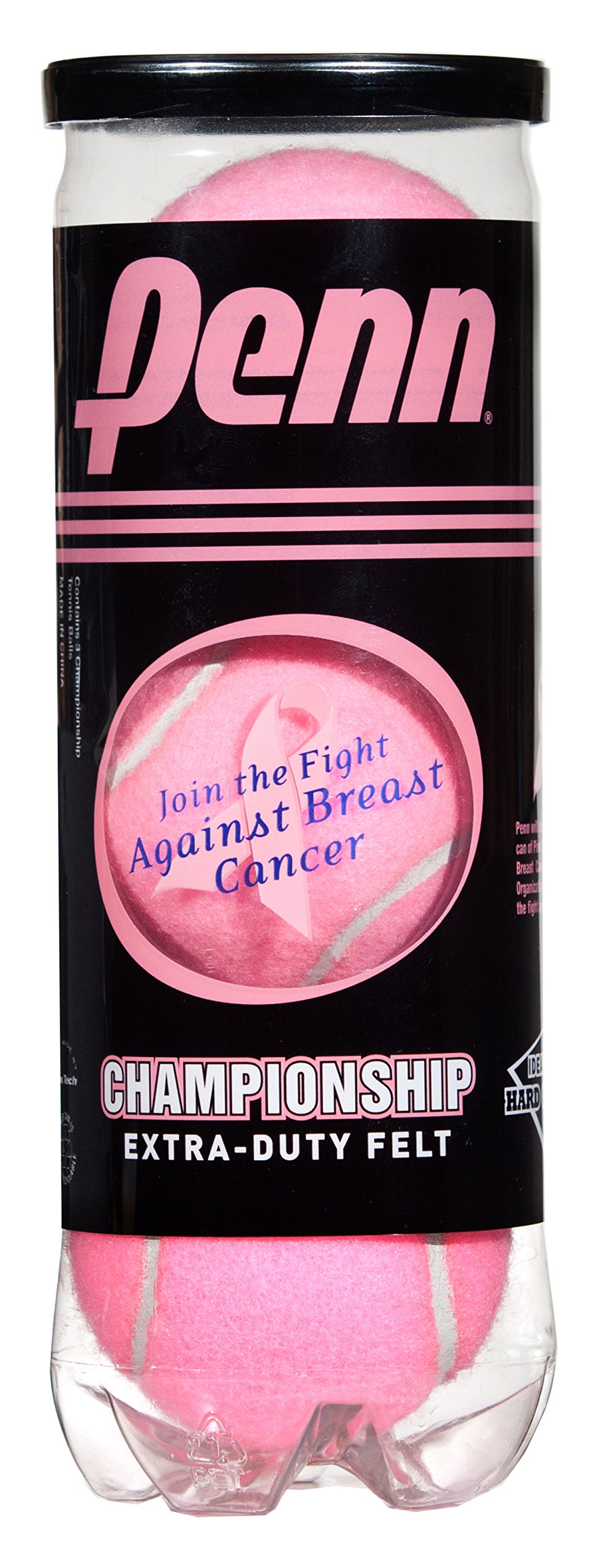 Penn Championship Extra Duty Tennis Balls - 3 Pack, High Visibility Pink for Better Tracking, Ideal for Competitive Play, Practice & Outdoor Courts