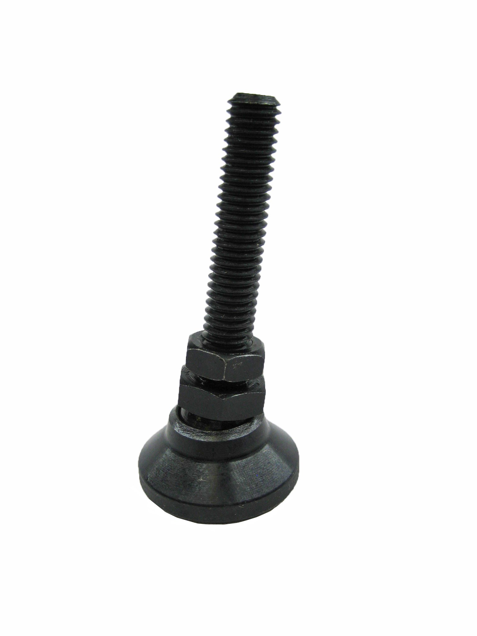 J.W. Winco Level-IT 10N51LPZ MLPST Carbon Steel Threaded Stud Leveling Mount - Black Oxide Finish, M10 x 1.5 Metric Thread, 51mm Length, 1701kg Load Capacity - Ideal for Industrial Machinery, CNC Equipment & Heavy-Duty Applications