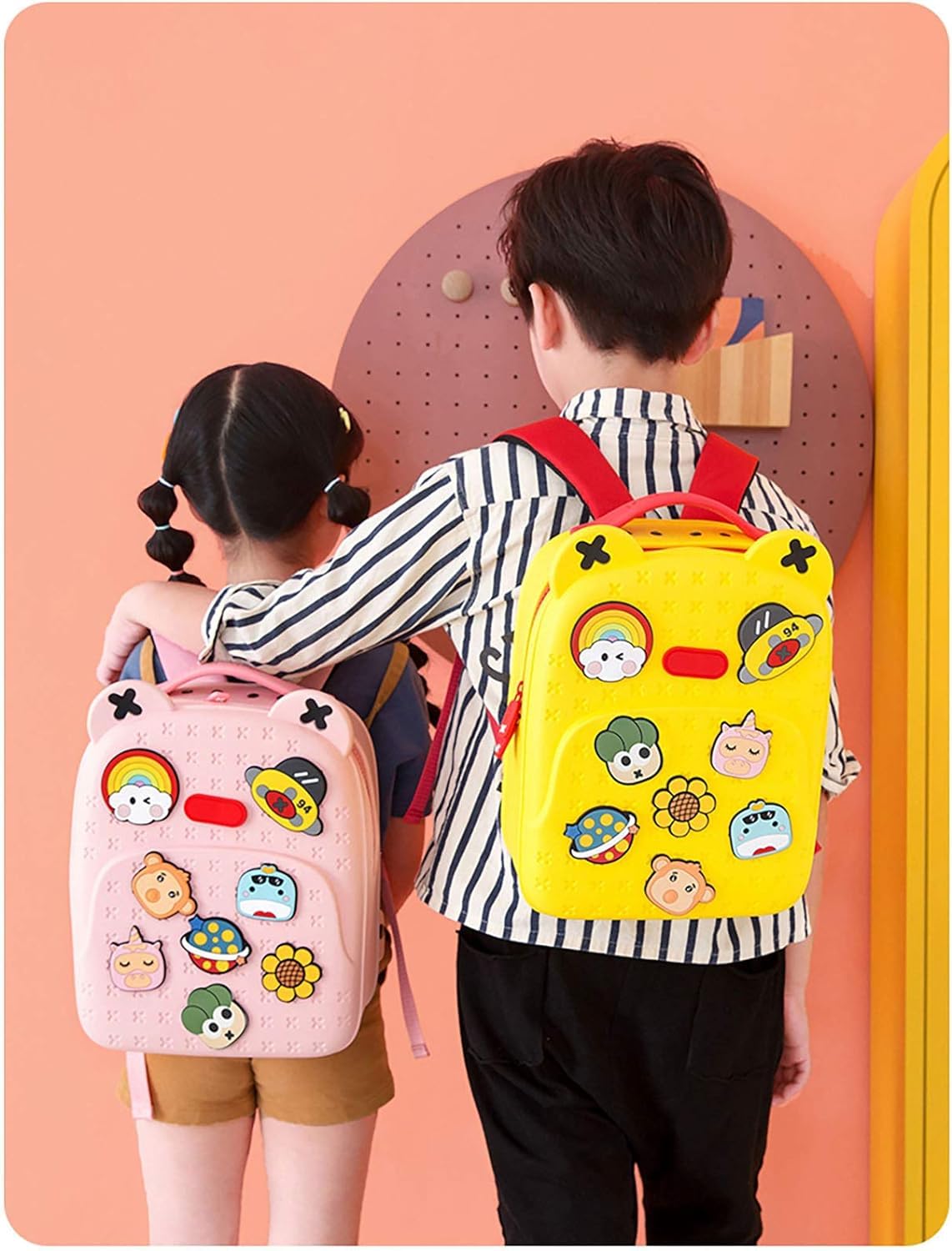 Rahisa Waterproof Kids Backpack - Lightweight School Bookbag for Boys & Girls Ages 3-12 | Durable Unisex Children's Backpack with DIY Patches | Perfect for School, Travel & Outdoor Adventures