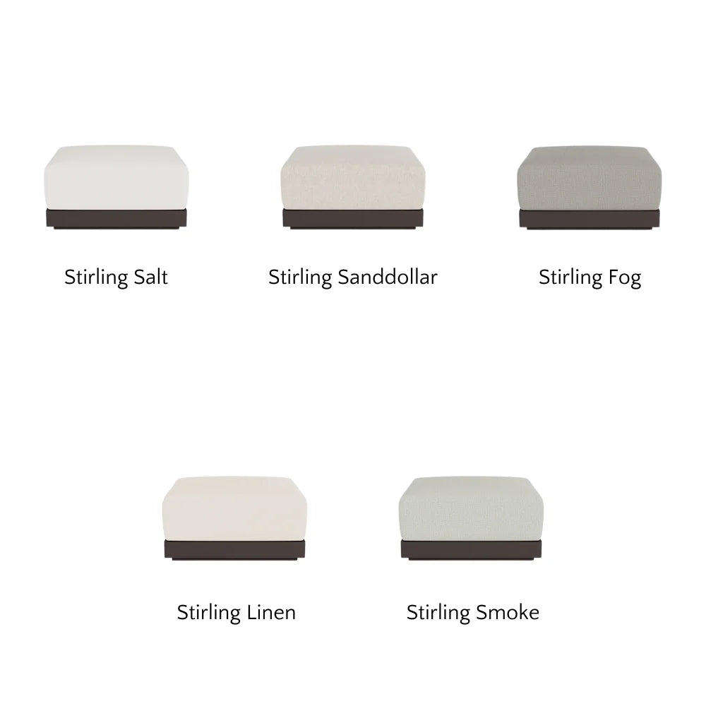 Antigua Outdoor Ottoman - Waterproof Patio Furniture, Weather-Resistant Garden Stool for Poolside, Deck, or Backyard Relaxation