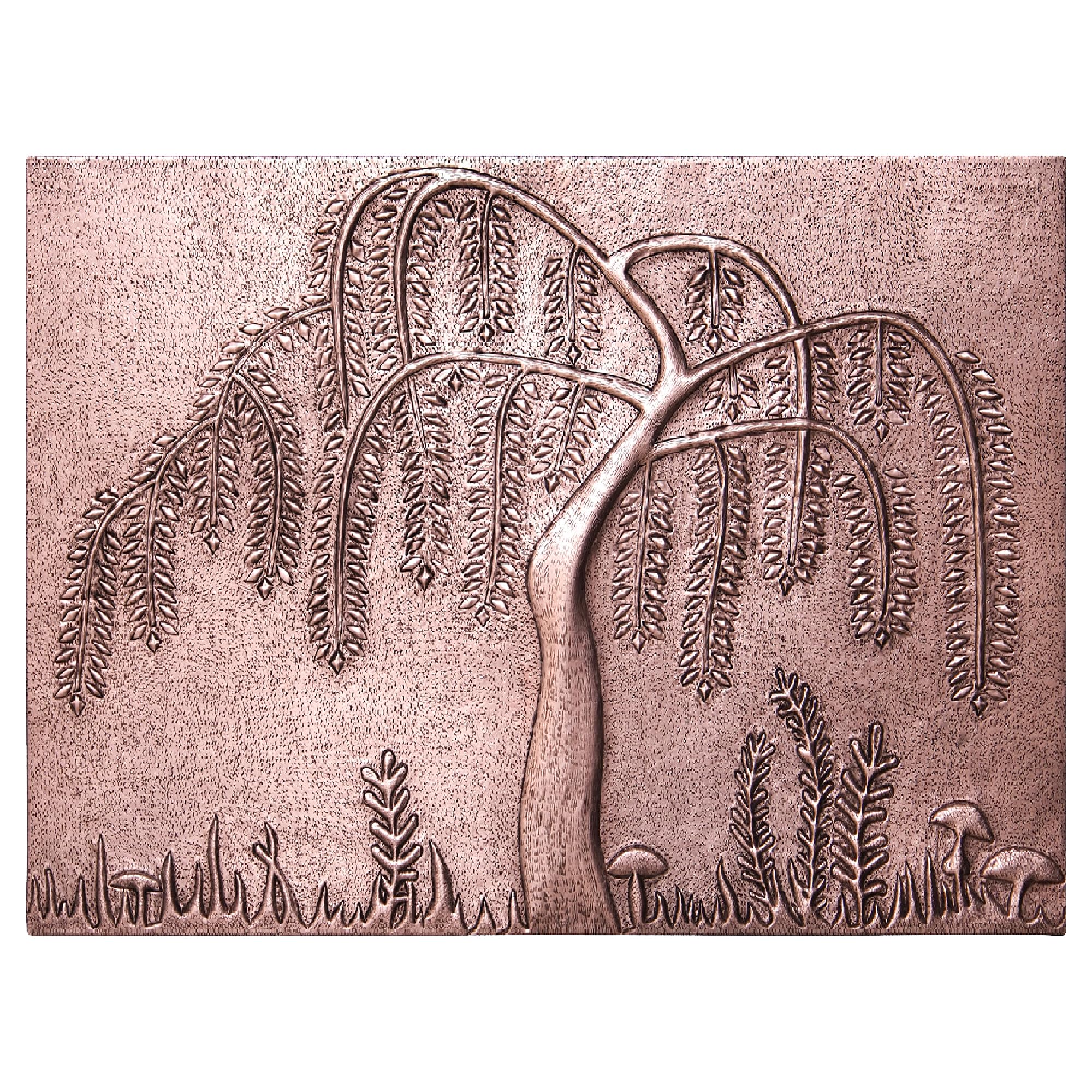 Custom Handmade Copper Backsplash Tile - Weeping Willow Tree Design for Kitchen Backsplash, Indoor & Outdoor Wall Decor, Perfect for Modern Kitchens, Bathrooms, and Patios