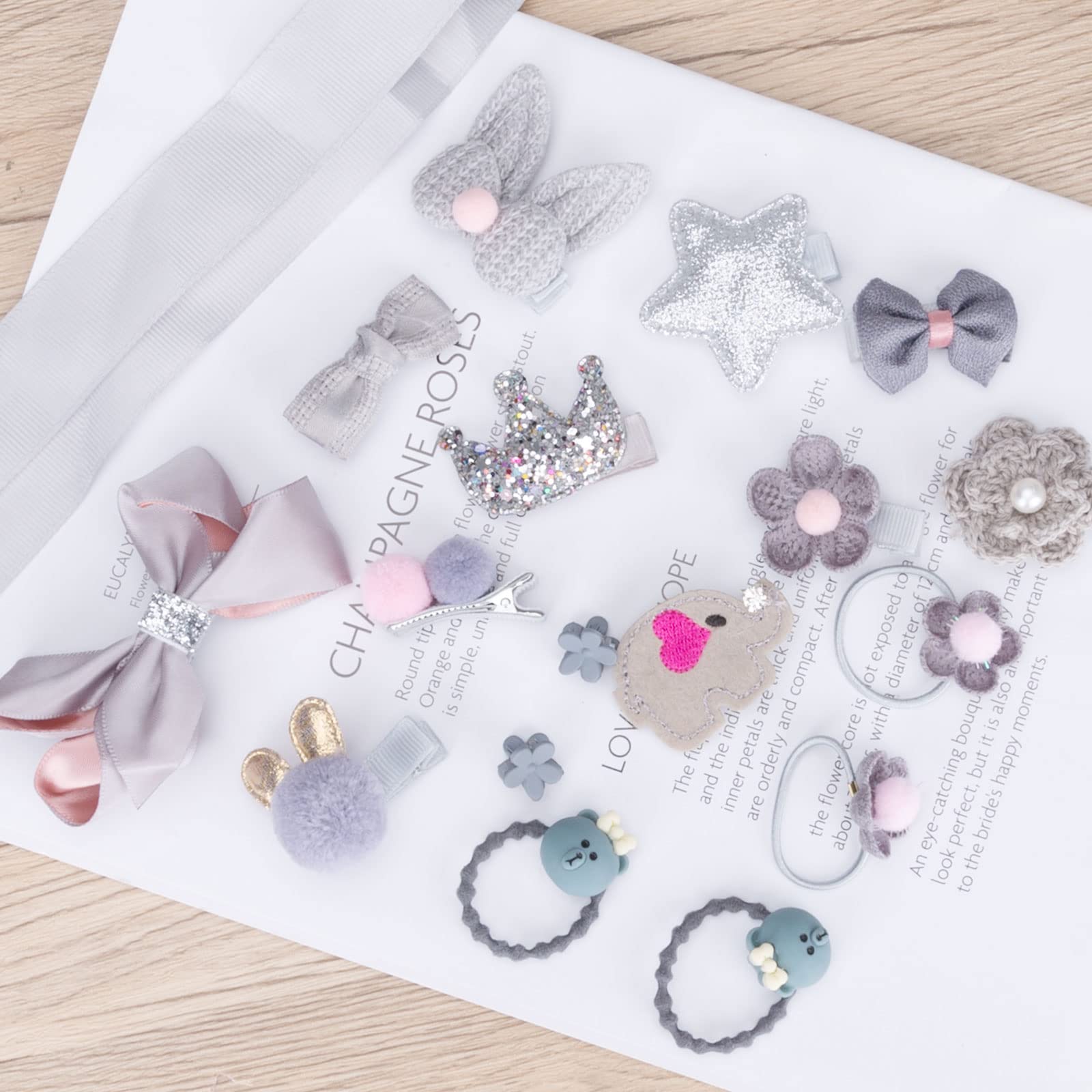 36 Pcs Kids Hair Clips & Hair Ties Set - Cute Hair Barrettes & Headbands for Baby Girls - Perfect for School, Parties & Daily Styling