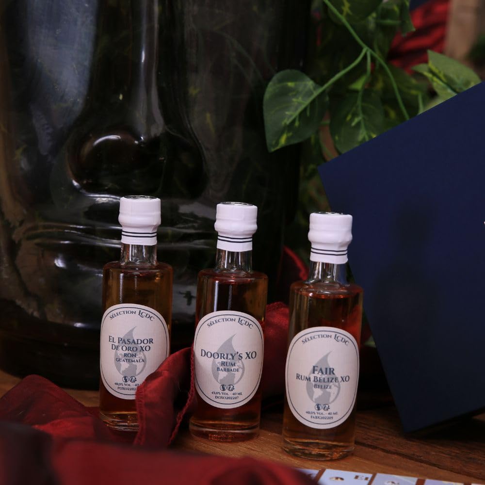 Premium XO Rum Tasting Set - 6 x 40ml Mini Bottles - Caribbean Aged Rum Collection - Perfect for Solo Tasting or Gift Giving - Great for Cocktail Parties & Home Bars