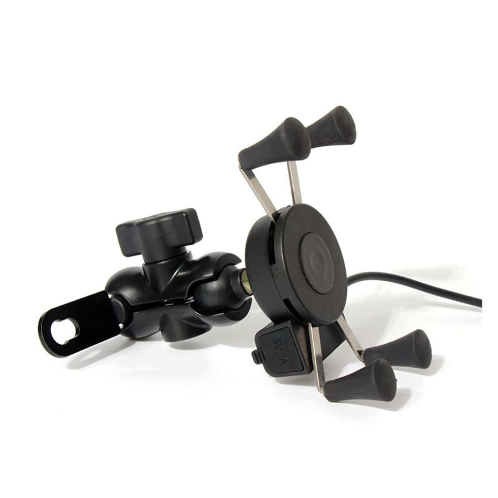 Motorcycle Phone Mount - Universal Handlebar Phone Holder with Rearview Mirror for Safe Navigation & GPS - Perfect for Harley, Honda, Kawasaki & More - Ideal for Road Trips & Commuting