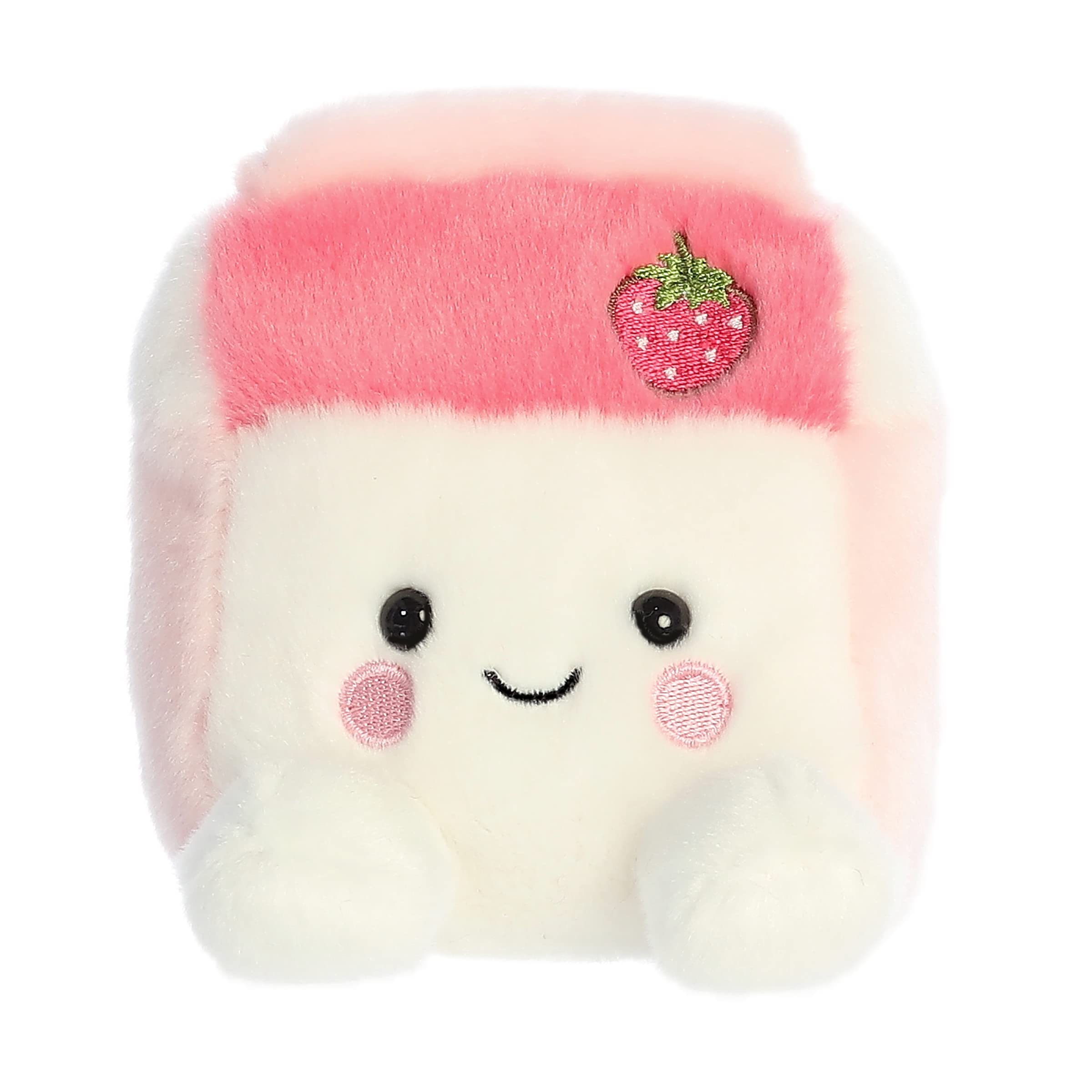 Aurora® Adorable Palm Pals™ Fresa Strawberry Milk™ Plush Toy - 5 Inch Mini Stuffed Animal for Kids, Cute Collectible Kawaii Gift - Perfect for Backpacks, Car Trips & Desk Decor (Pink)