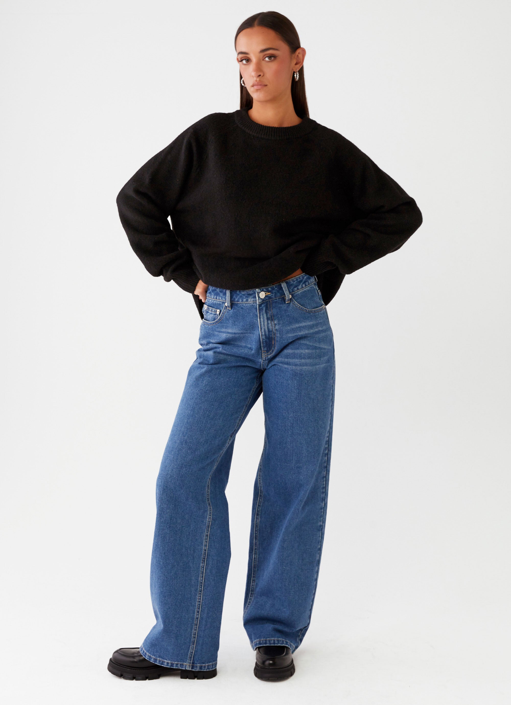 Gracie Mae Black Sweater for Women | Cozy Knit Pullover | Perfect for Fall & Winter Outfits