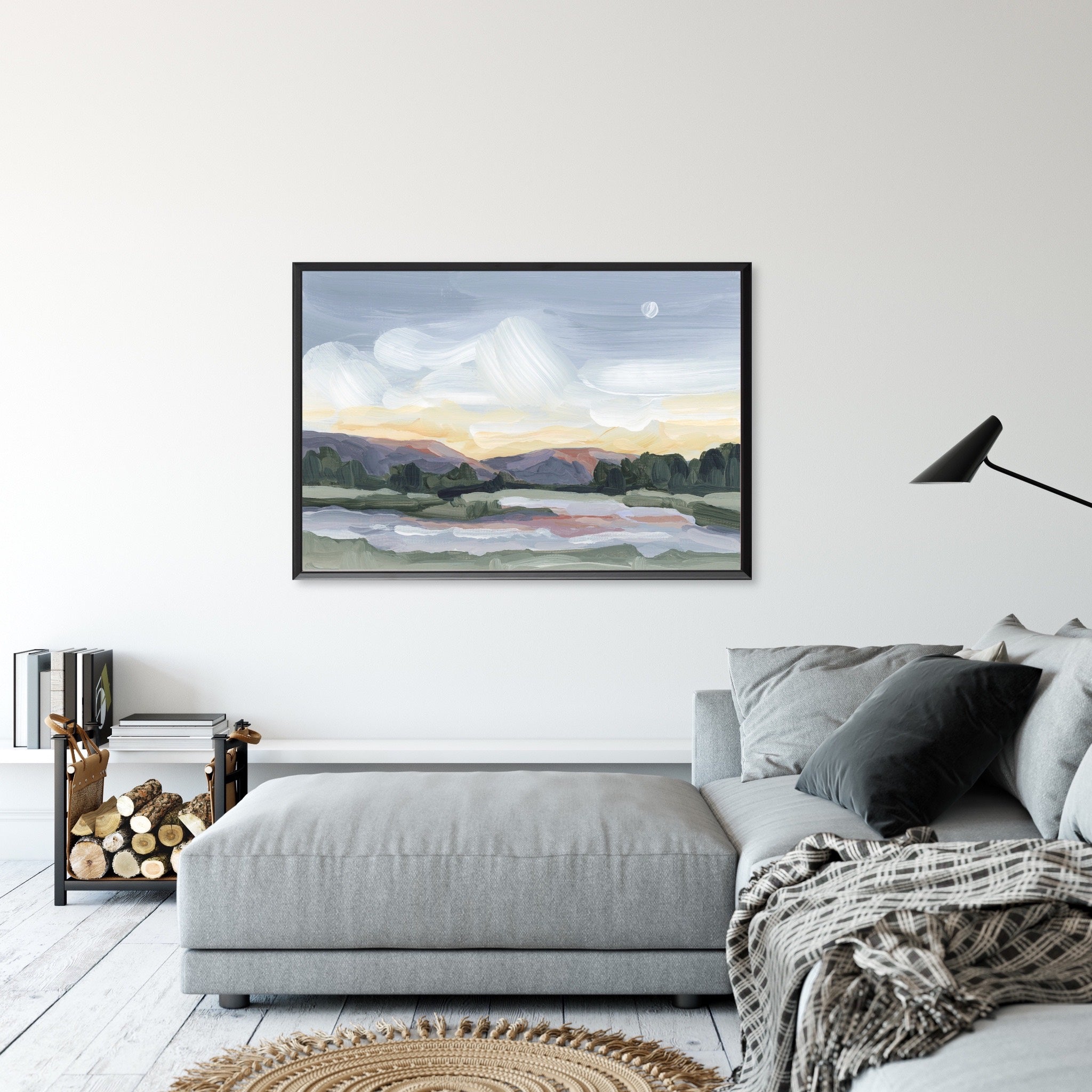 Moonlit Pond Art Print - Stunning Landscape Wall Decor for Living Room, Bedroom & Office - Perfect Gift for Nature Lovers