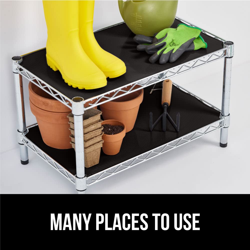 GORILLA GRIP DuraGuard Non-Adhesive Shelf Liner - 20x30 Inch Waterproof Cabinet Liner for Kitchen Drawers, Refrigerator, Pantry, Bathroom & Closet Storage - BPA Free Durable Plastic Shelf Protector (Jet Black) - Perfect for Organizing and Protecting Surfaces in Home & Office