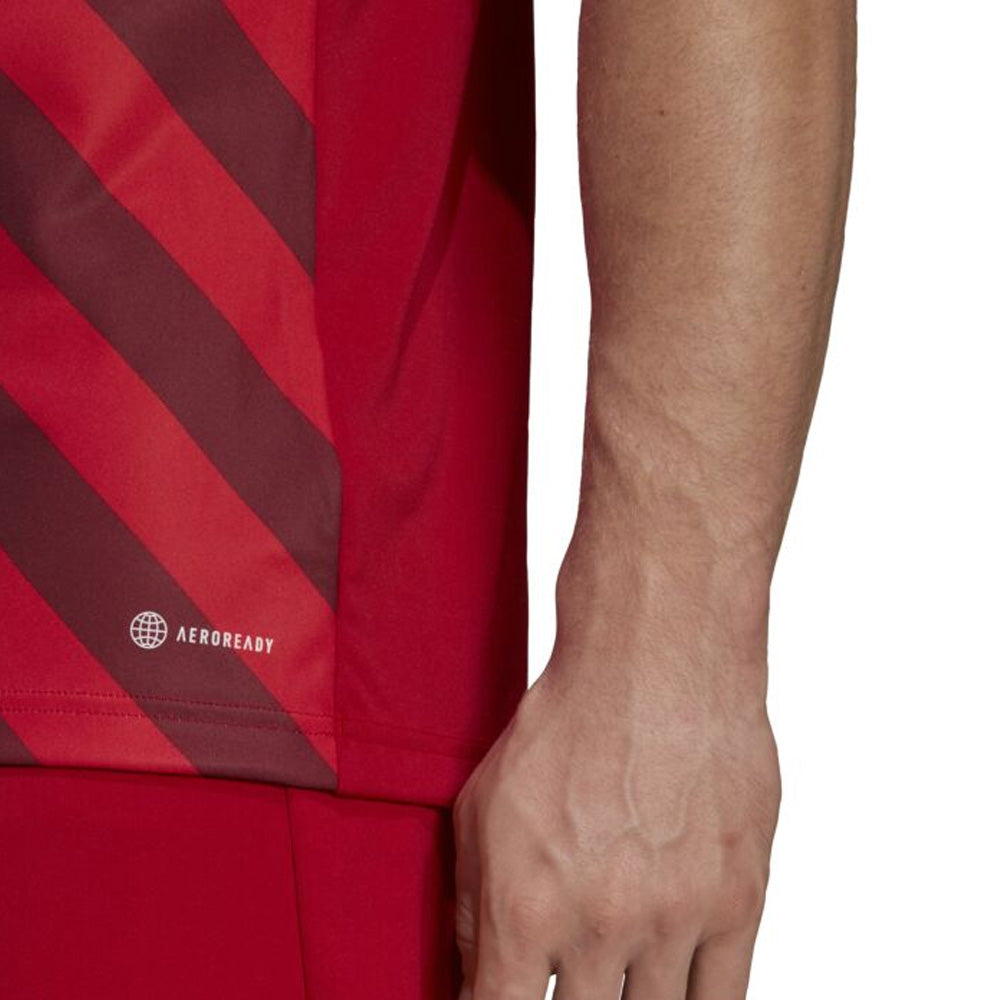Adidas Entrada 22 Graphic Jersey for Men - Breathable Soccer Jersey, Red/Red - Perfect for Football Training & Match Play