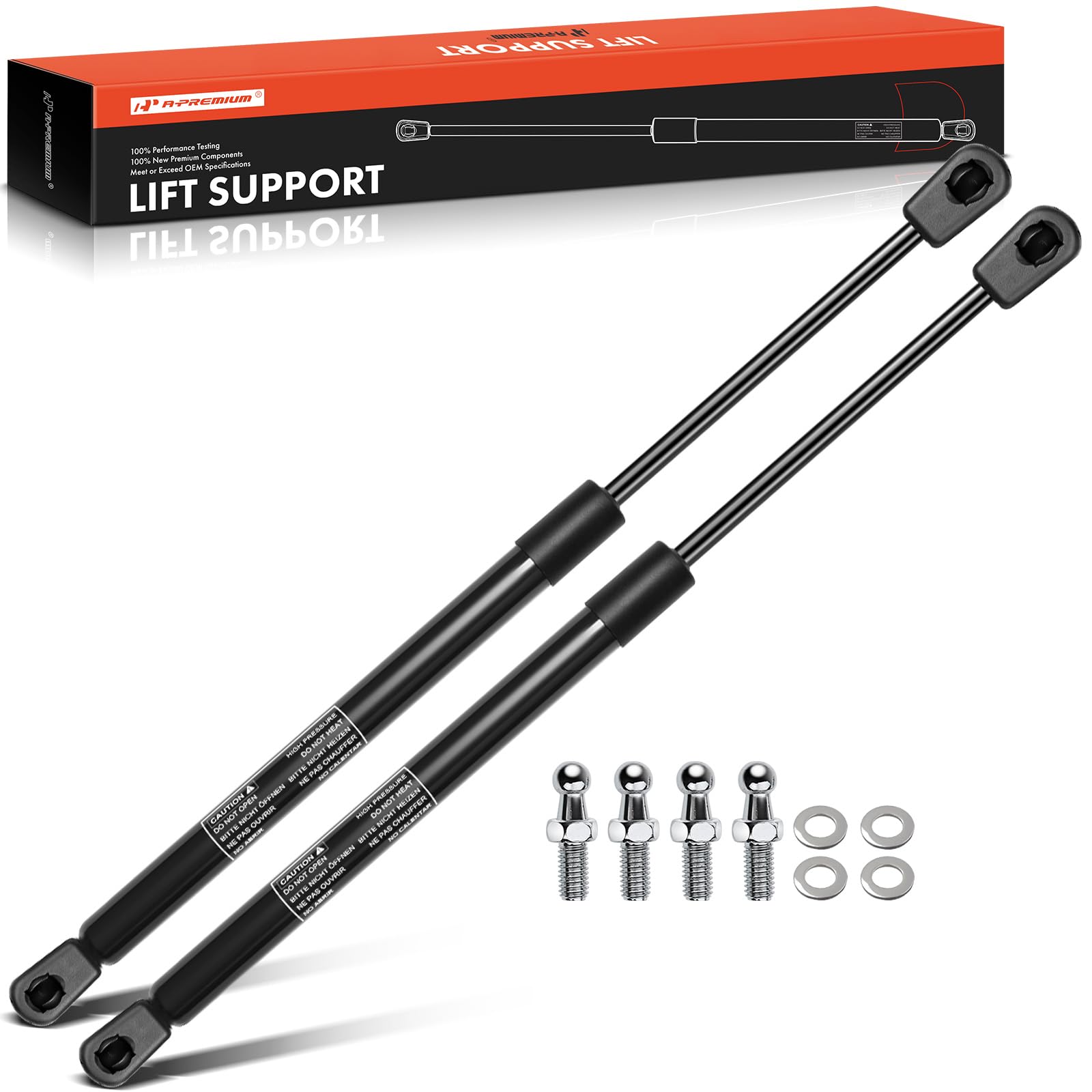 Premium 12.20 Inch 24lb Gas Spring Lift Supports Shock Struts - 2-PC Set for Toolbox, Cabinets, Sliding Windows, Storage Beds, Bench Lids, Basement Doors & Boat Hatches | Heavy Duty Replacement for Smooth Opening & Closing