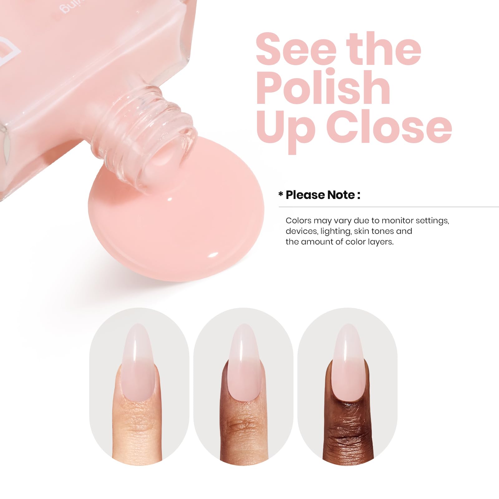 Beetles Nail Polish - Light Pink Natural Nail Concealer | Fast Drying, Strengthening & Growth Treatment for Thin & Damaged Nails | 0.51 Fl Oz | Perfect for Salon-Quality Manicures at Home & Everyday Wear