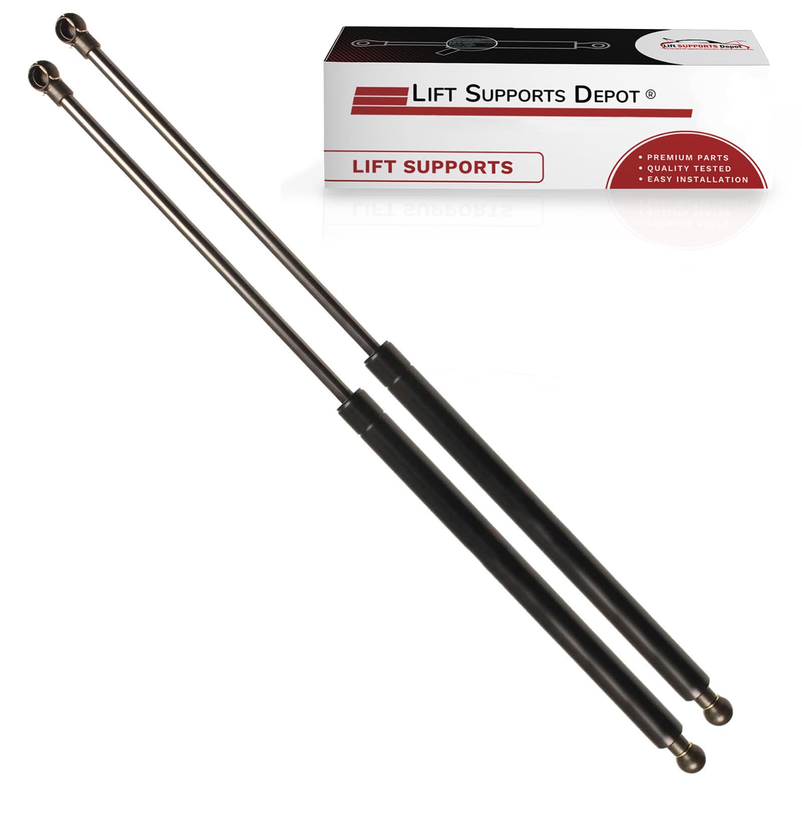 Lift Supports Depot 13mm Metal End Lift Supports (2-Pack) - 36 Inch Extended, 30lbs Capacity - Heavy Duty Shocks & Struts for Trucks, SUVs, and Automotive Applications