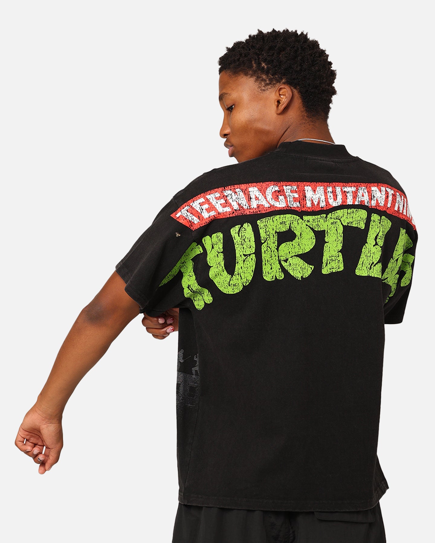 American Thrift X Teenage Mutant Ninja Turtles Shredder Colossal Graphic T-Shirt - Black Wash Vintage Style | TMNT Fan Merch, Casual Wear & Cosplay