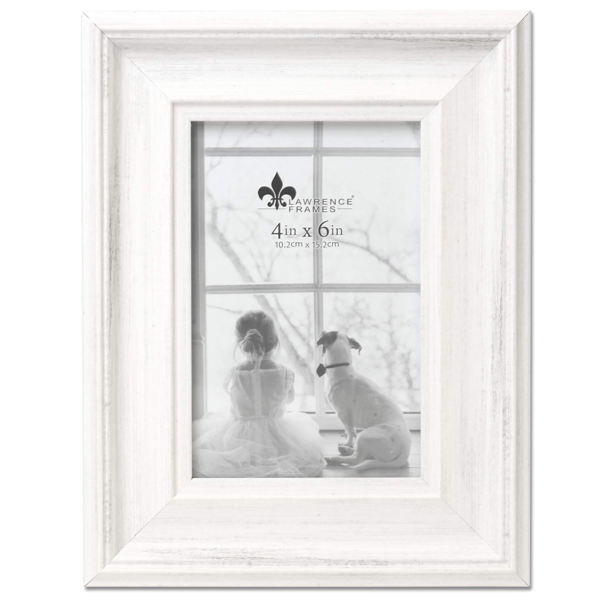 Lawrence Frames Marlow Elegant 4x6 White Picture Frame - Perfect for Home Decor, Office Display & Photo Gifts