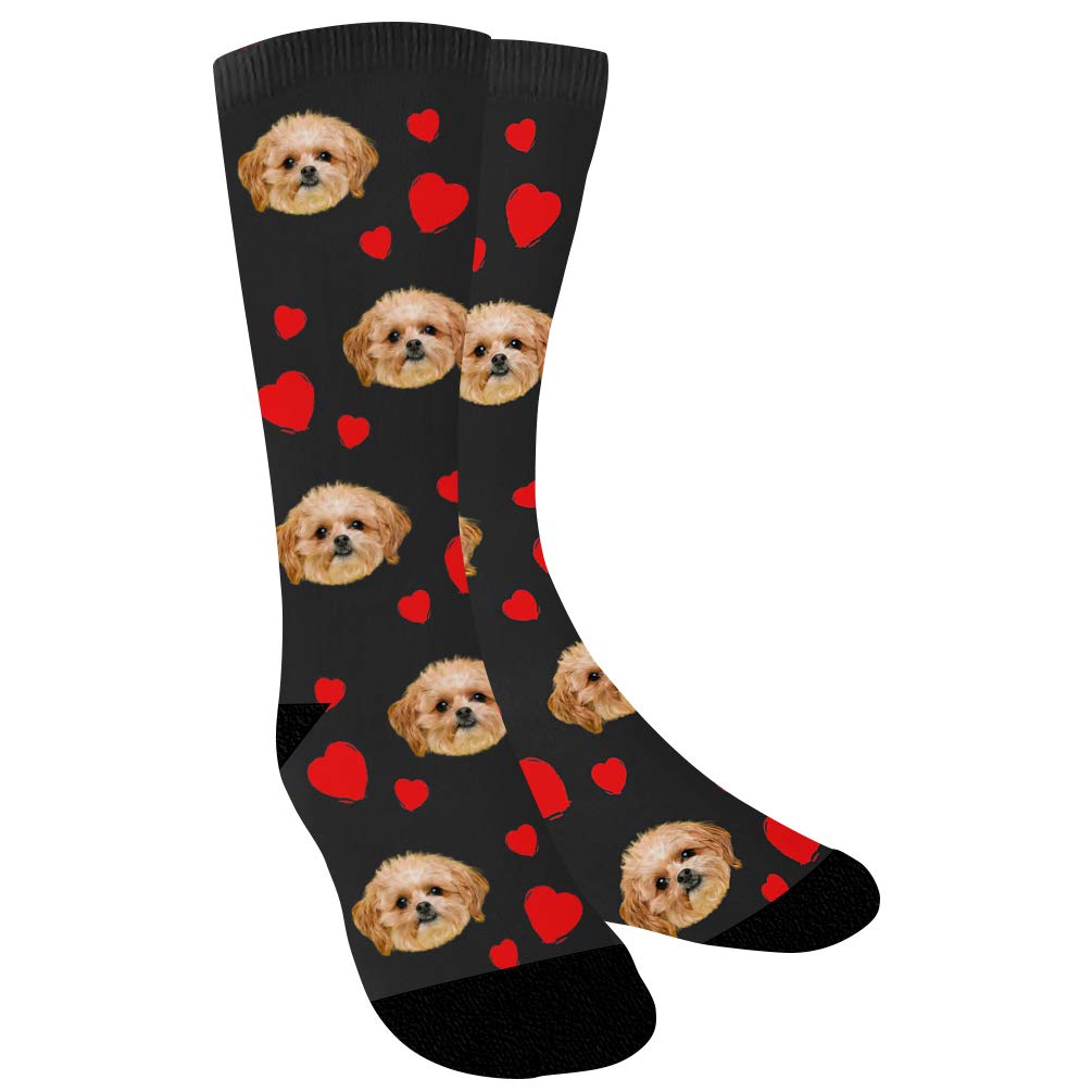 Custom Personalized Love Heart Socks with Pet Photos - Unique Christmas Gifts for Men & Women - Perfect for Couples, Pet Lovers & Holiday Gift Giving