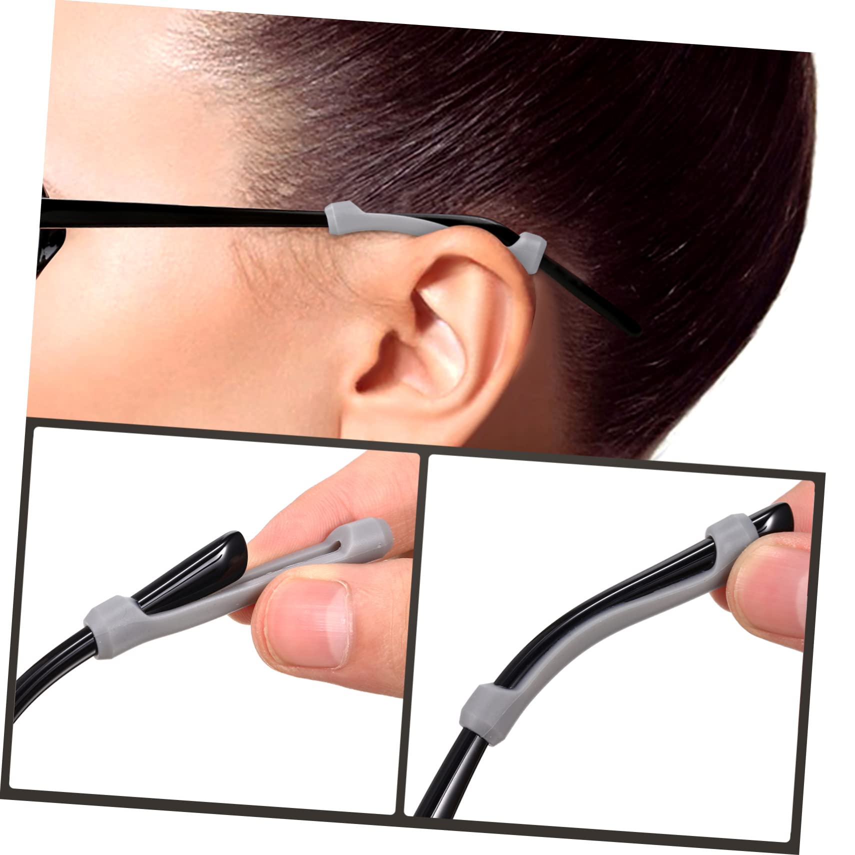 Gadpiparty 24 Pairs Glasses Nose Pads & Temple Tips - Anti-Slip Nose Grips & Ear Hooks for Comfortable Eyewear - Perfect for Reading, Driving, and All-Day Wear (Brown)