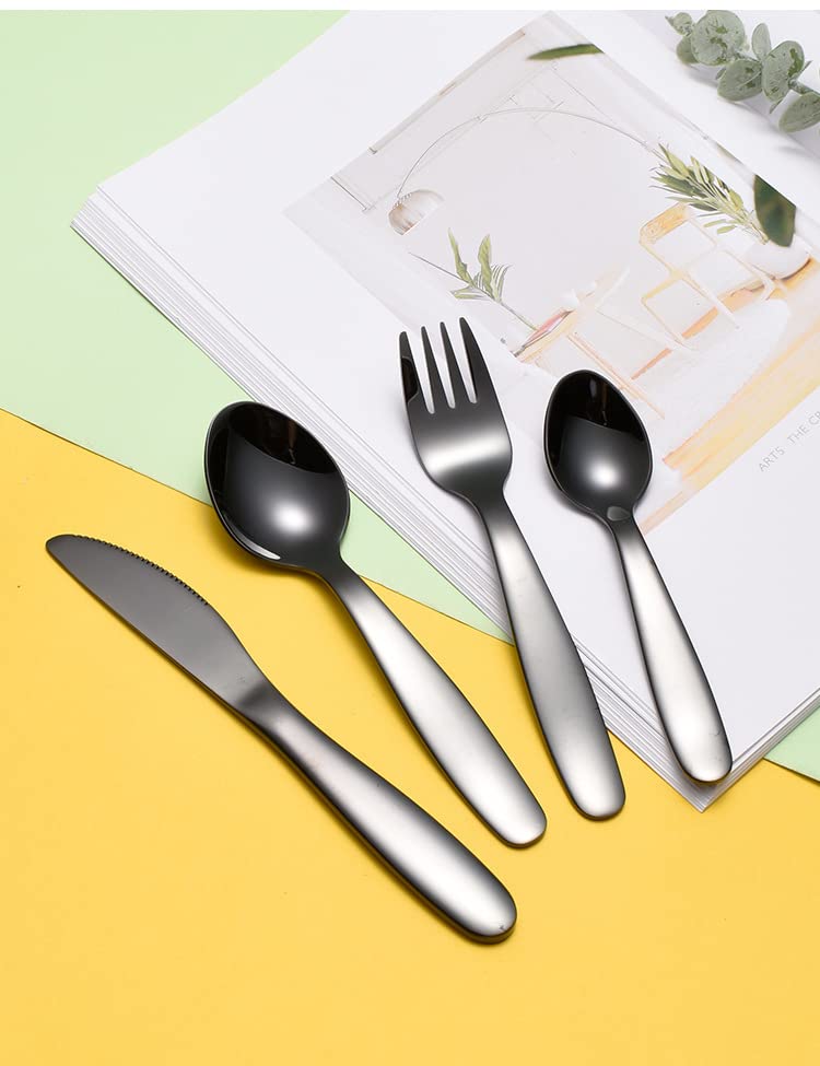 Custom Engraved Stainless Steel Rainbow Kids Silverware Set - Personalized 2/3/4 Piece Knife Fork Spoon Set with Name | Durable Children's Tableware for Birthday Gifts, Parties & Everyday Use
