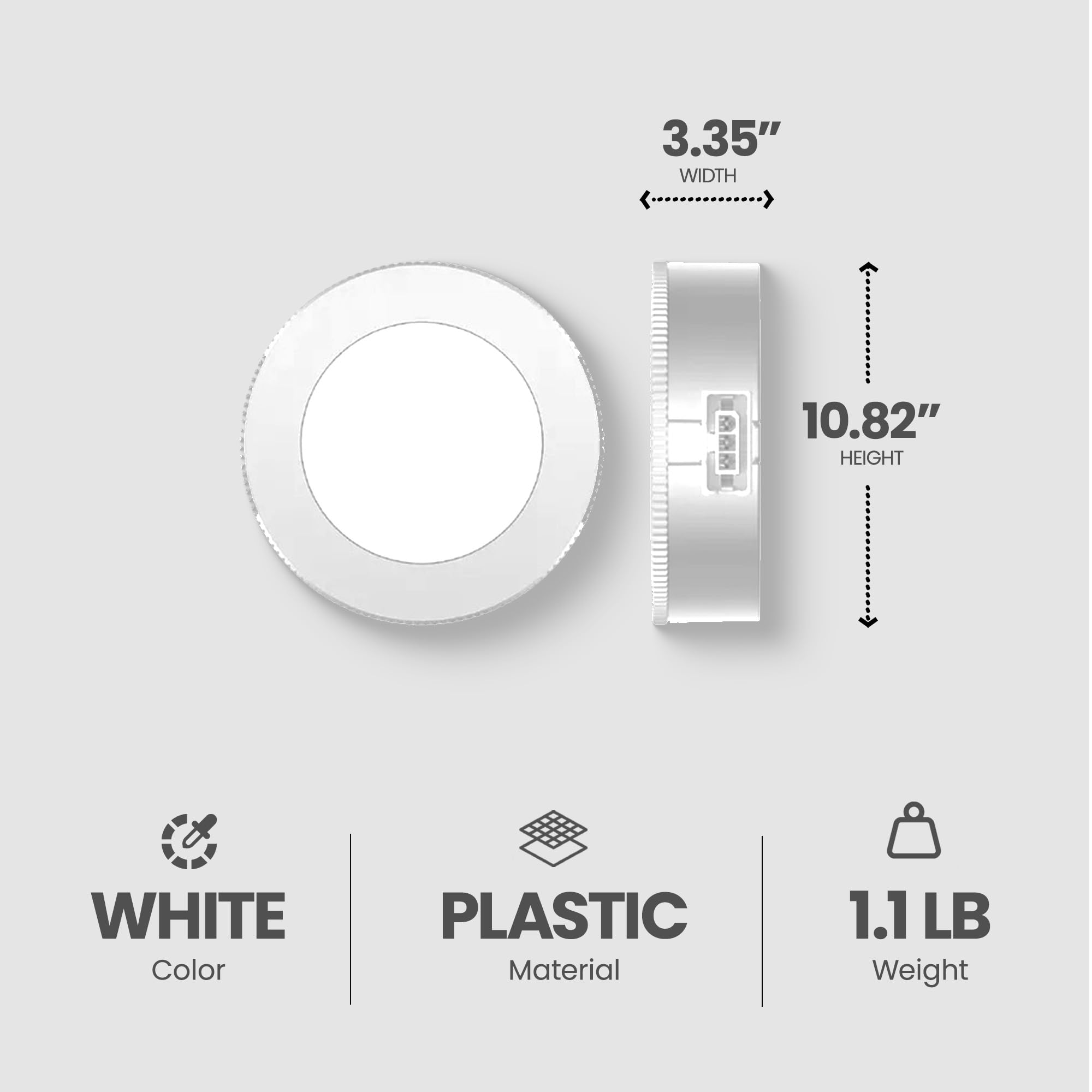 GE 5-Pack Dimmable LED Puck Lights - 4W, 3000-5000K Color Temperature, 50,000 Hours Lifespan, White Plastic Ceiling Mount for Kitchen, Closet & Cabinet Lighting