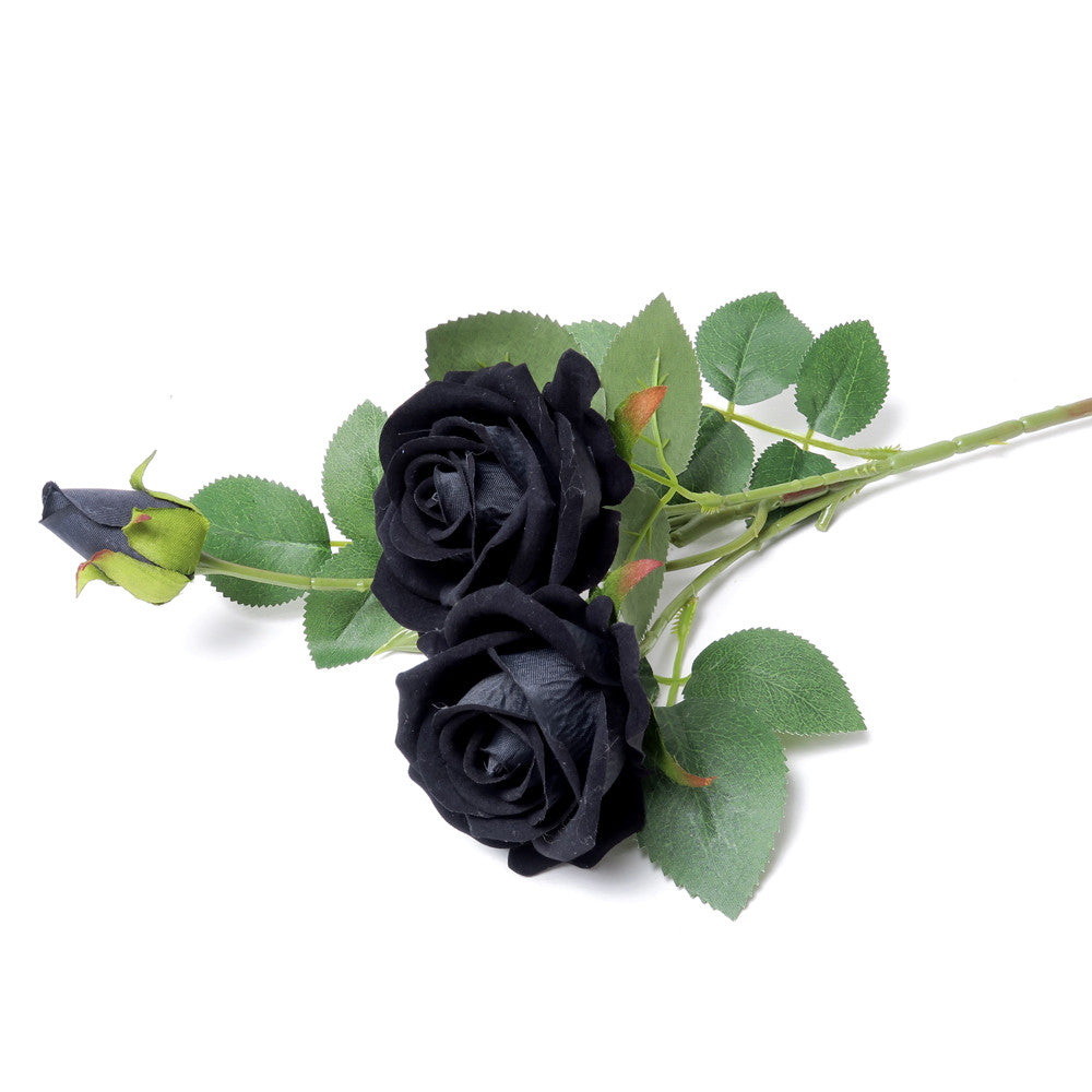 Black Rose Bouquet - Elegant Artificial Silk Flowers for Home Decor, Wedding Centerpieces & Romantic Gifts