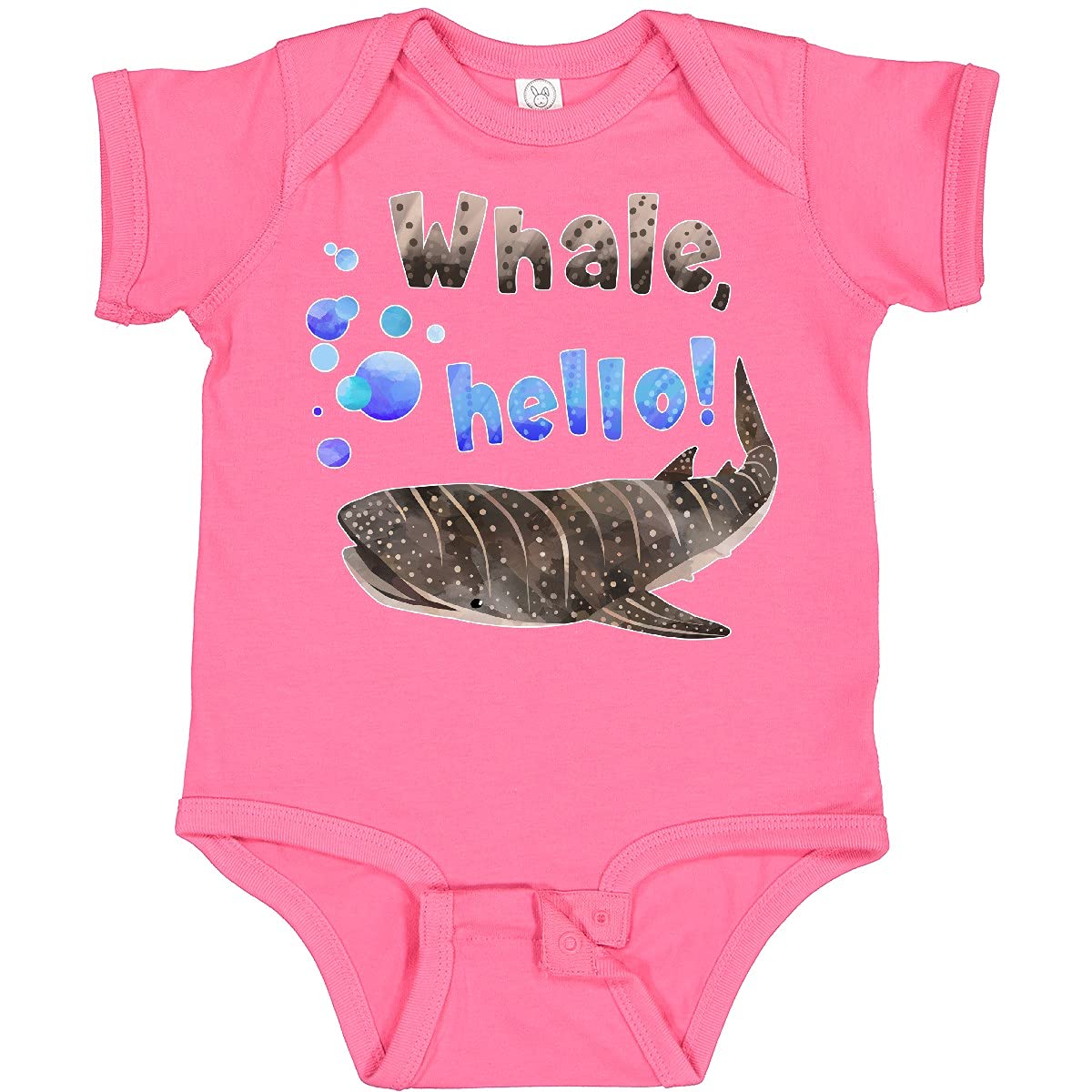 Inktastic Whale Hello Cute Whale Shark with Bubbles Baby Bodysuit - Adorable Infant Onesie for Boys & Girls - Perfect for Beach Day, Birthday Gifts, and Family Photos