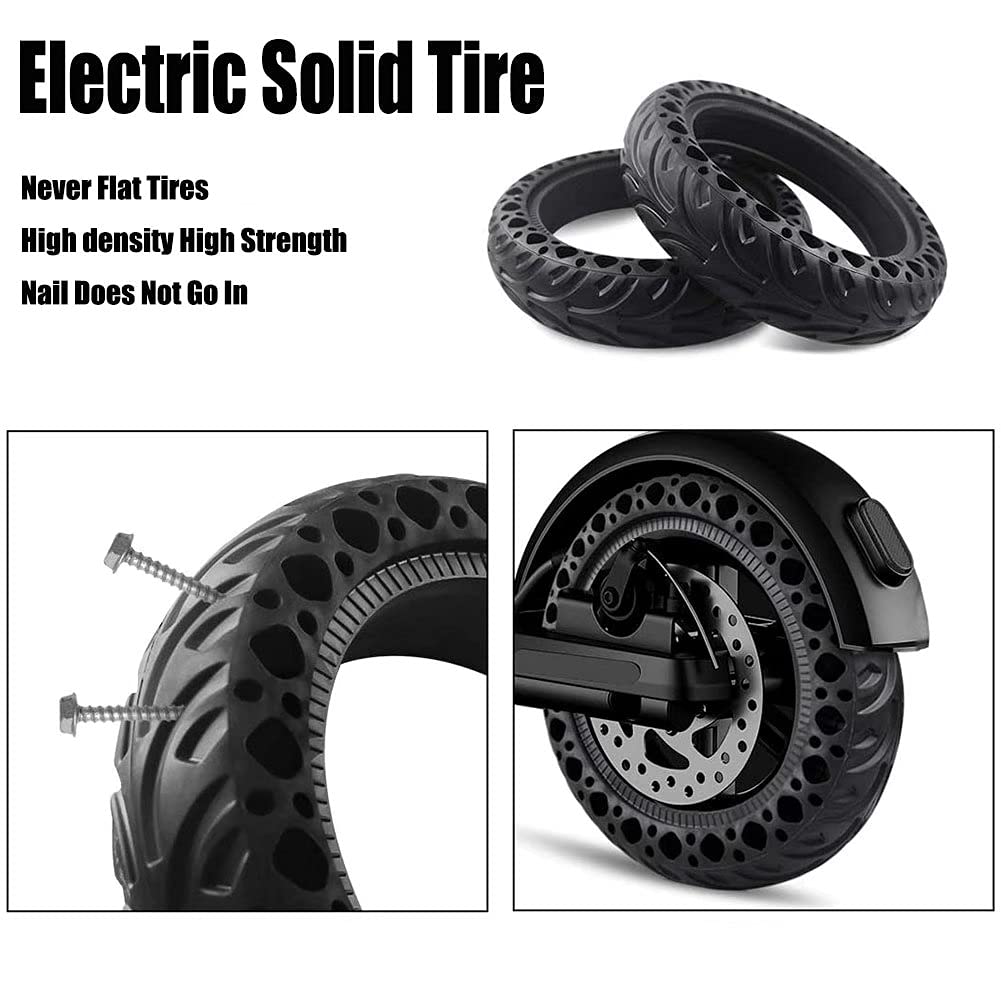 10 Inch Tubeless Electric Scooter Tires - 2.5 Solid Tire (2 Pack) - High Elastic, Wear-Resistant & Anti-Slip for 60/70-6.5 Scooters - Perfect for Commuting, Urban Travel & Last-Mile Delivery
