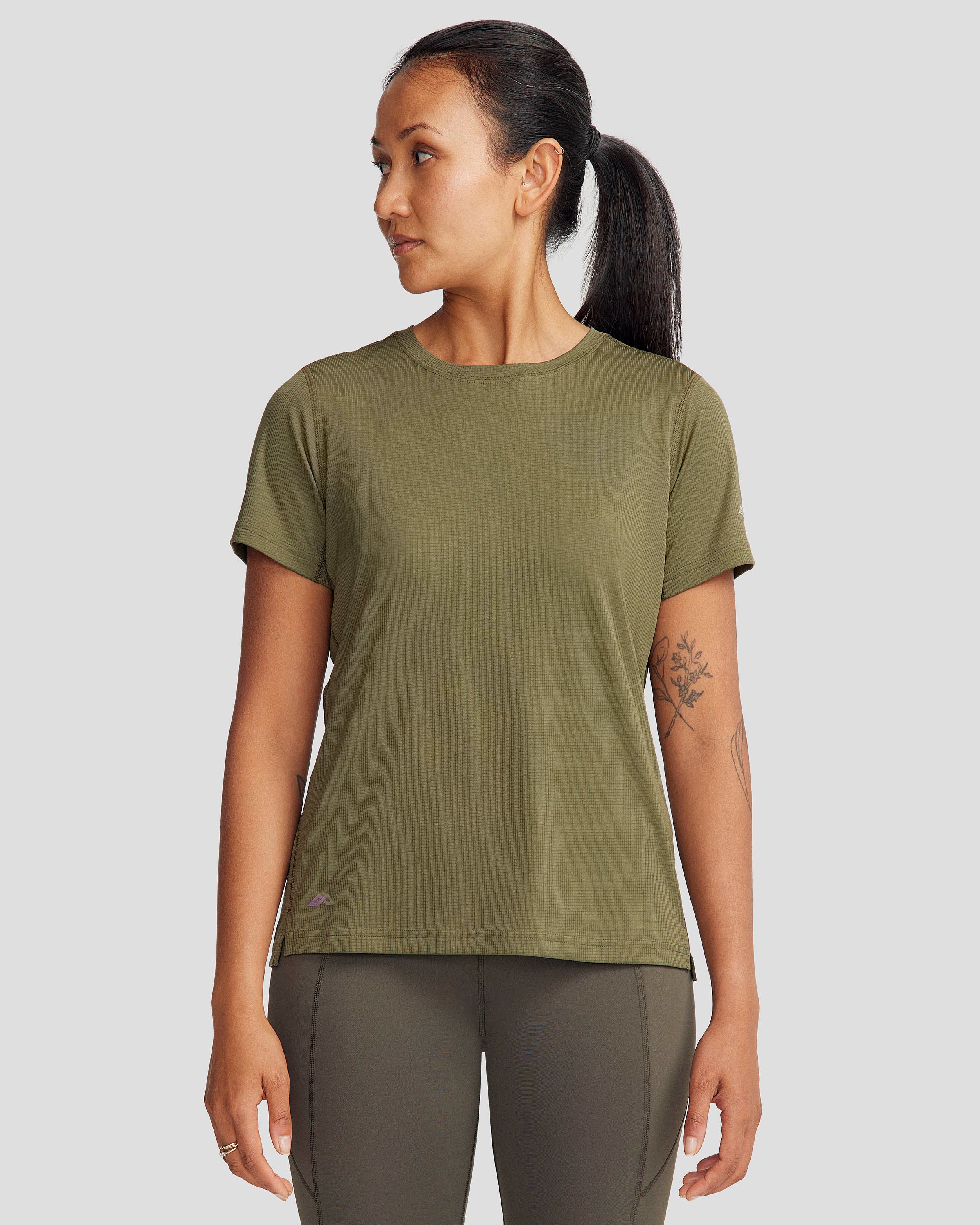 Women's Seeker T-Shirt - Light Moss Green Casual Tee for Everyday Wear | Perfect for Work, Weekend & Travel Outfits