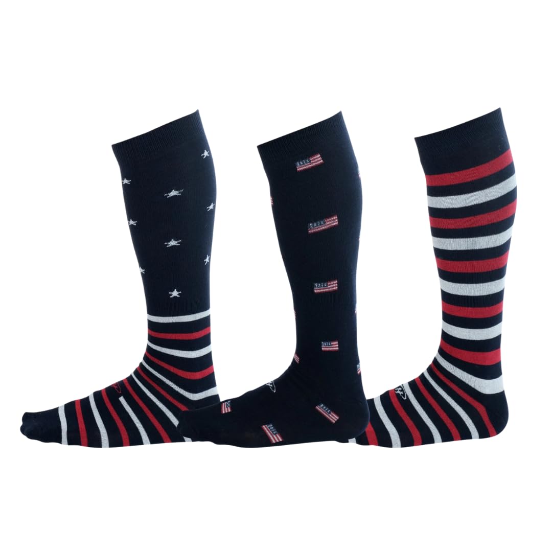 Premium Men's Over the Calf Dress Socks (3-Pack) | Soft Cotton Long Socks with Stay-Up Technology for 12+ Hours | Ideal for Business, Formal Events & Office Wear