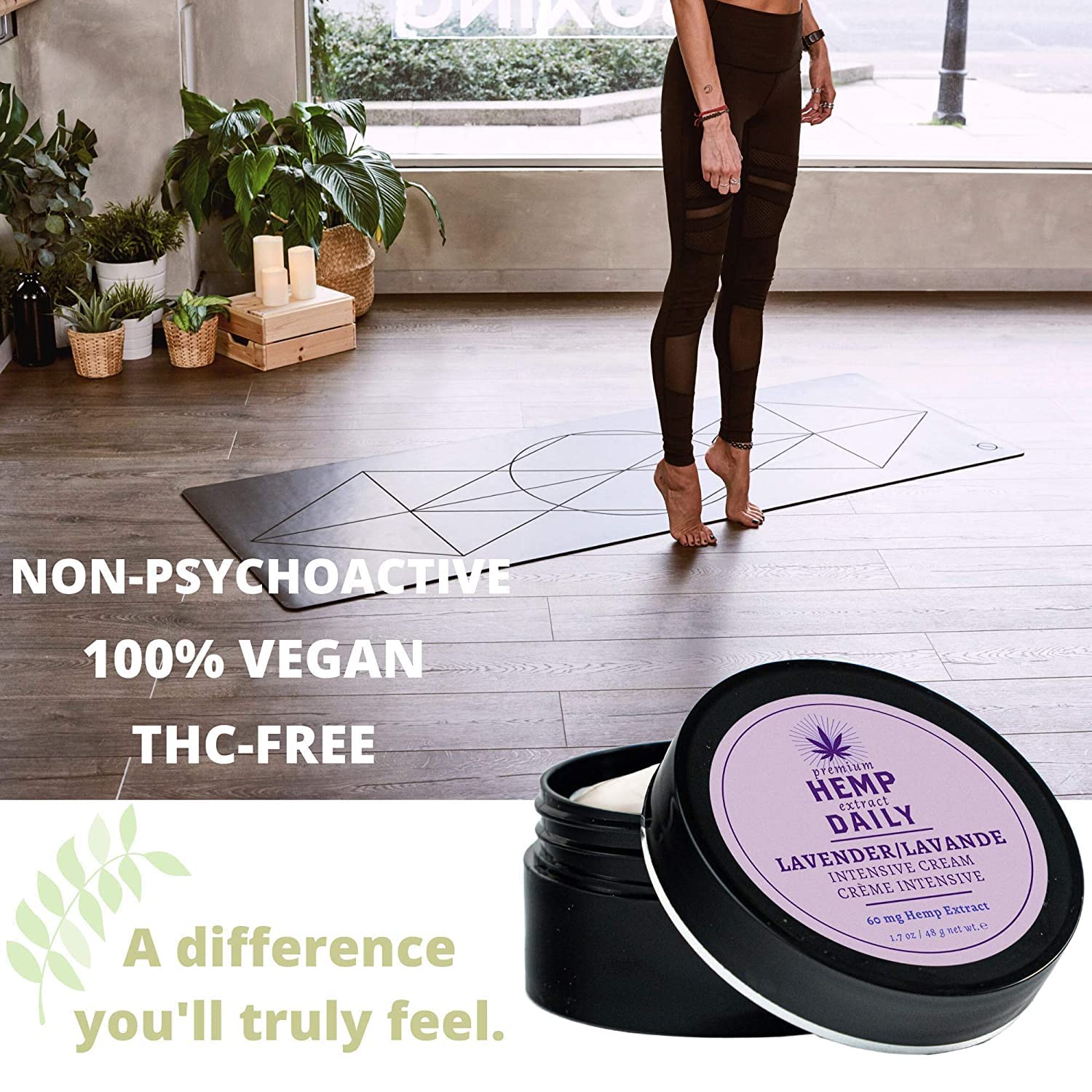 Earthly Body Intensive Cream for Muscle & Joint Relief - Organic Lavender Pain Relief Cream for Knees, Back, Neck & Shoulders - 1.7 oz (Pack of 2) - Perfect for Post-Workout Recovery & Daily Pain Management