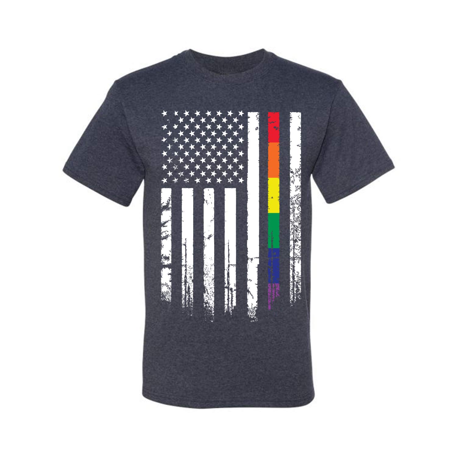 USA Gay Pride Rainbow American Flag LGBT Graphic T-Shirt for Men - Show Your Support at Pride Parades, Festivals & LGBTQ+ Events