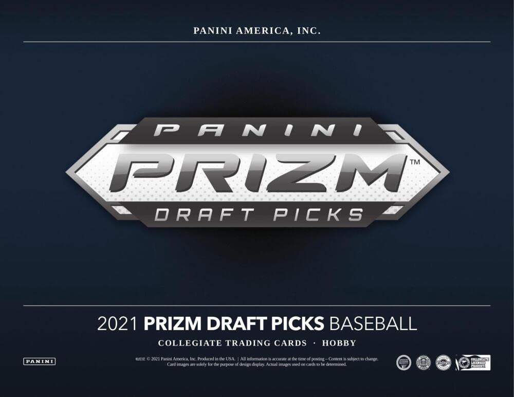 2021 Panini Prizm Draft Picks Collegiate Baseball Hobby Box - 5 Packs (8 Cards Each) with 5 Autographs - Rare Collectible Trading Cards for Sports Memorabilia Fans & Card Collectors - Perfect for Display, Trading, and Investment