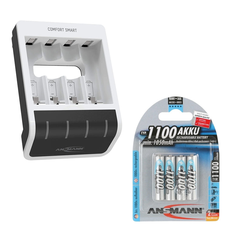Best AA AAA Battery Charger with 4 Rechargeable Batteries - Fast Charging for Home, Office & Travel Use