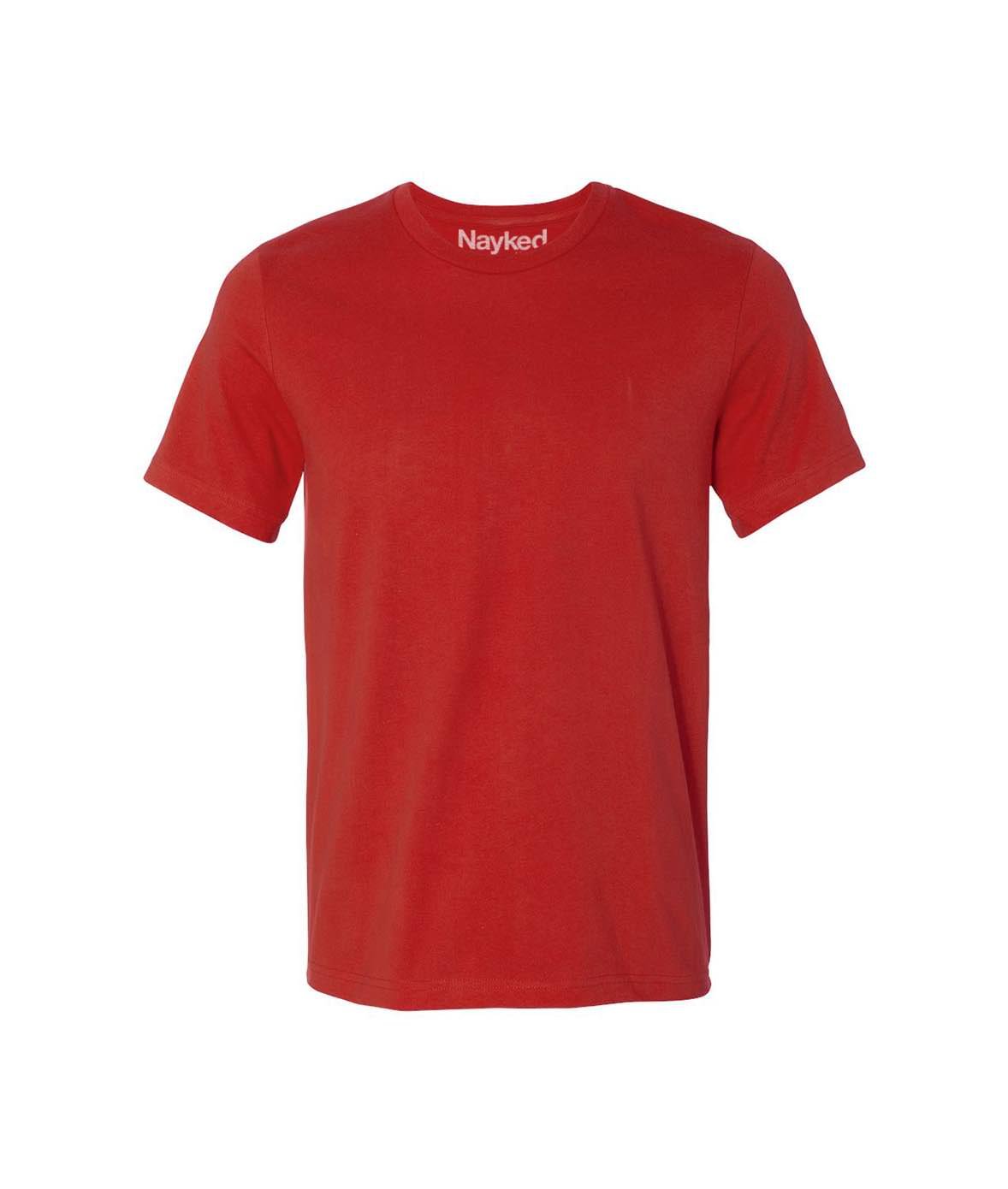 Nayked Apparel Men's Ultra Soft Heavyweight T-Shirt - Premium Cotton Crewneck Tee for Casual Wear, Gym & Lounge