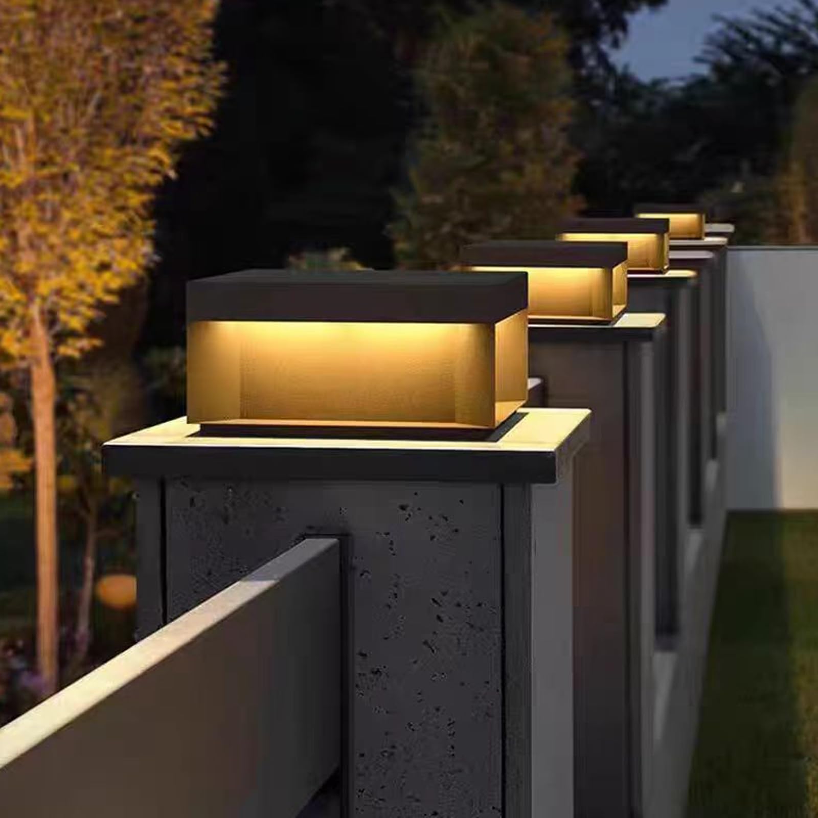 Premium Stainless Steel Solar Post Lights for Outdoor - Solar Powered Fence Post Cap Lights with 3000K Warm White LED - Waterproof Garden Deck Patio Lighting - Perfect for Wooden Posts (12