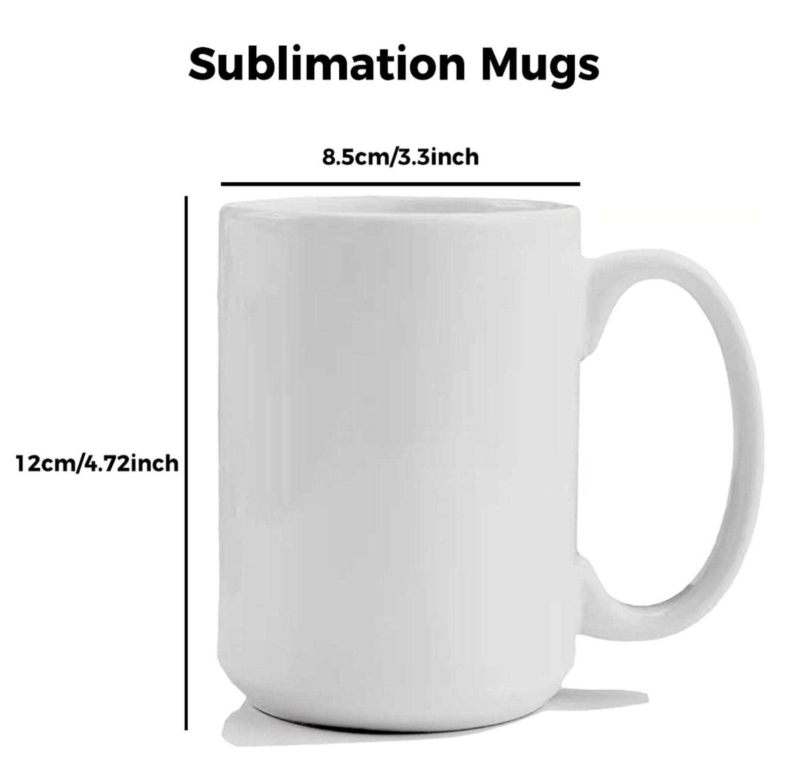 15OZ Sublimation Mugs Blank - Classic White Porcelain Coffee Cups for Heat Press Printing (Case of 36) - Perfect for Custom Gifts, Promotional Items & Home Use