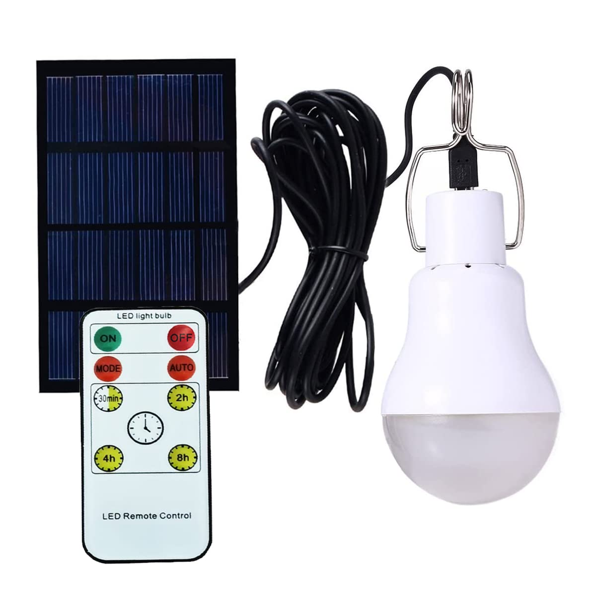 Solar Powered LED Camping Light - 350LM Portable Rechargeable Tent Light with Remote Control, Solar Panel & Emergency Flash for Outdoor, Fishing, Hiking, Power Outages (Pack of 1) - Perfect for Night Adventures & Emergency Preparedness