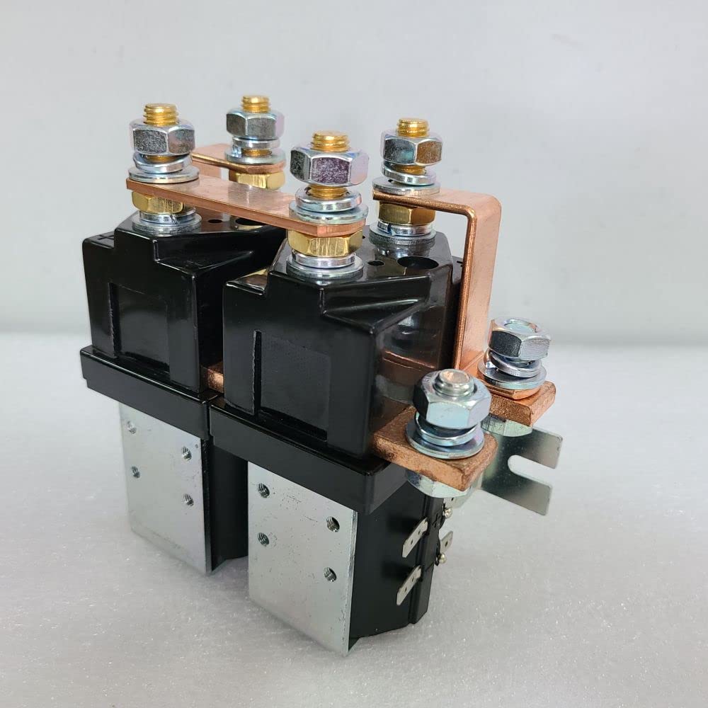 48V DC SPDT Motor Changeover Solenoid Relay Reverse Polarity Switch 400A Reversing Contactor - Replacement for Albright SW202 - Golf Cart, Electric Vehicle, Forklift & Material Handling Truck Accessories - Perfect for Motor Control, Battery Reversal & Heavy-Duty Applications