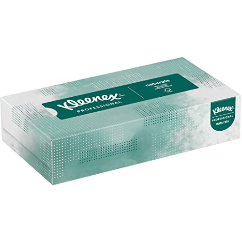 Kleenex Professional Naturals Facial Tissues for Business (21601) - 2-Ply, 48 Boxes/Case, 125 Soft Sheets/Box, 6000 Total Sheets - White, 8.4x8.4 Inch Flat Box - Perfect for Offices, Hotels & Restrooms