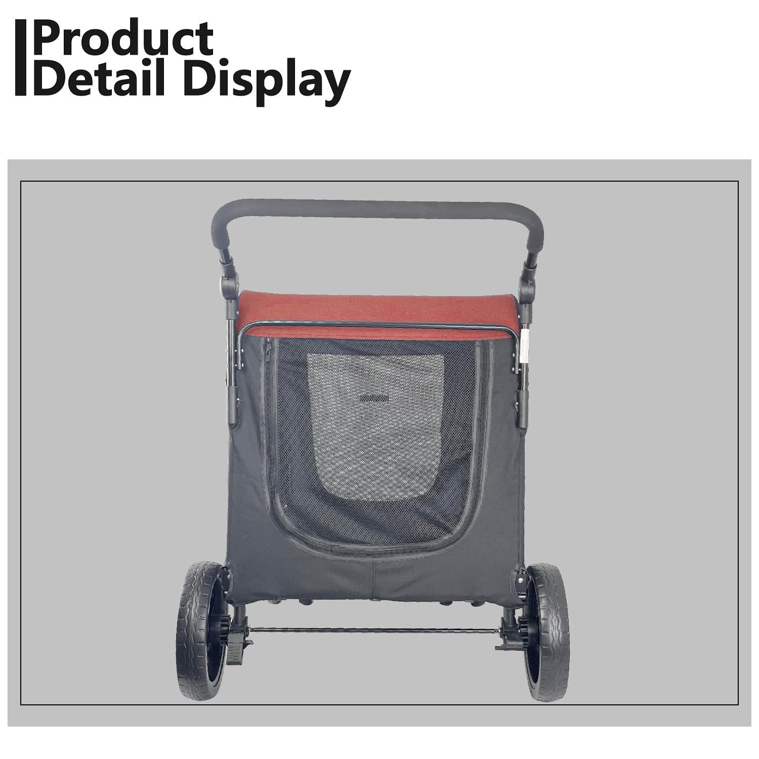 Foldable Pet Jogger Stroller for Large Dogs up to 110 lbs - Heavy Duty Universal Wheel Dog Stroller for Single or Multiple Medium & Large Breed Dogs (Red) - Perfect for Jogging, Hiking, Beach & Outdoor Adventures