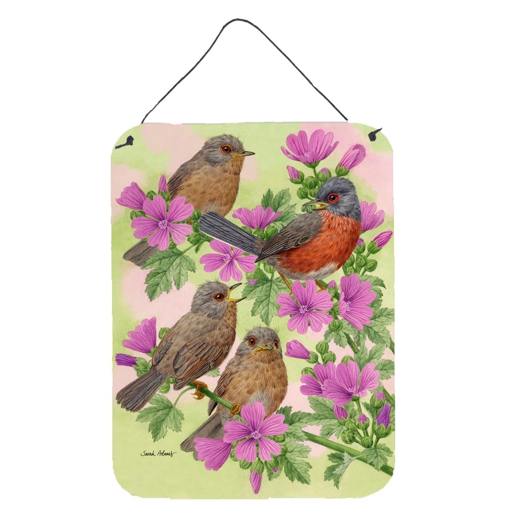 Caroline's Treasures Warbler Family Wall Decor - 12x16 Inch Aluminum Metal Sign for Kitchen, Bar, Bathroom & Front Door - Colorful Home Art Plaque - Perfect for Farmhouse, Rustic & Vintage Style Decor
