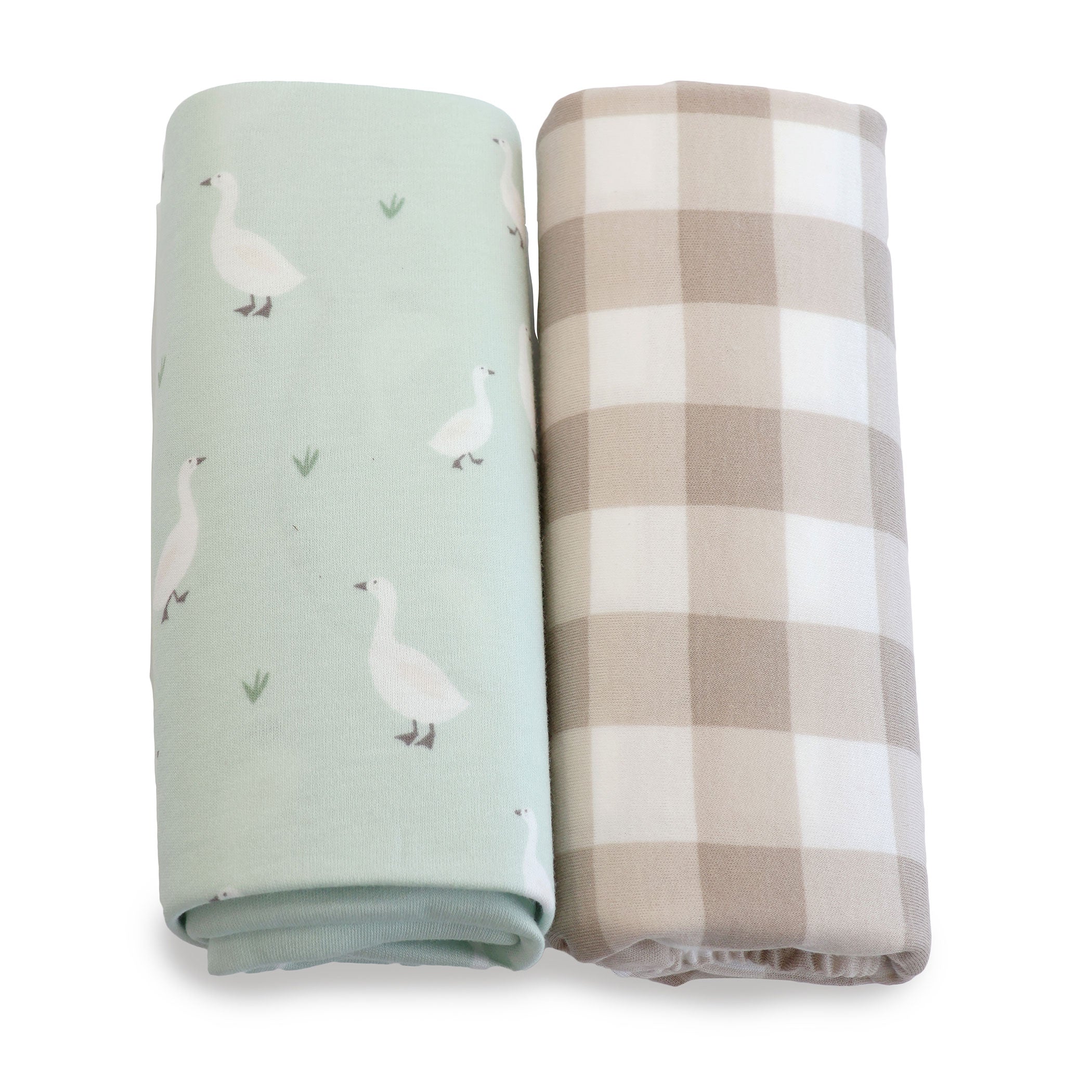 2-Pack Jersey Cotton Co-Sleeper & Bedside Sleeper Fitted Sheets - Olive & Taupe - Soft Baby Bassinet Sheets for Nursery, Travel & Overnight Stays