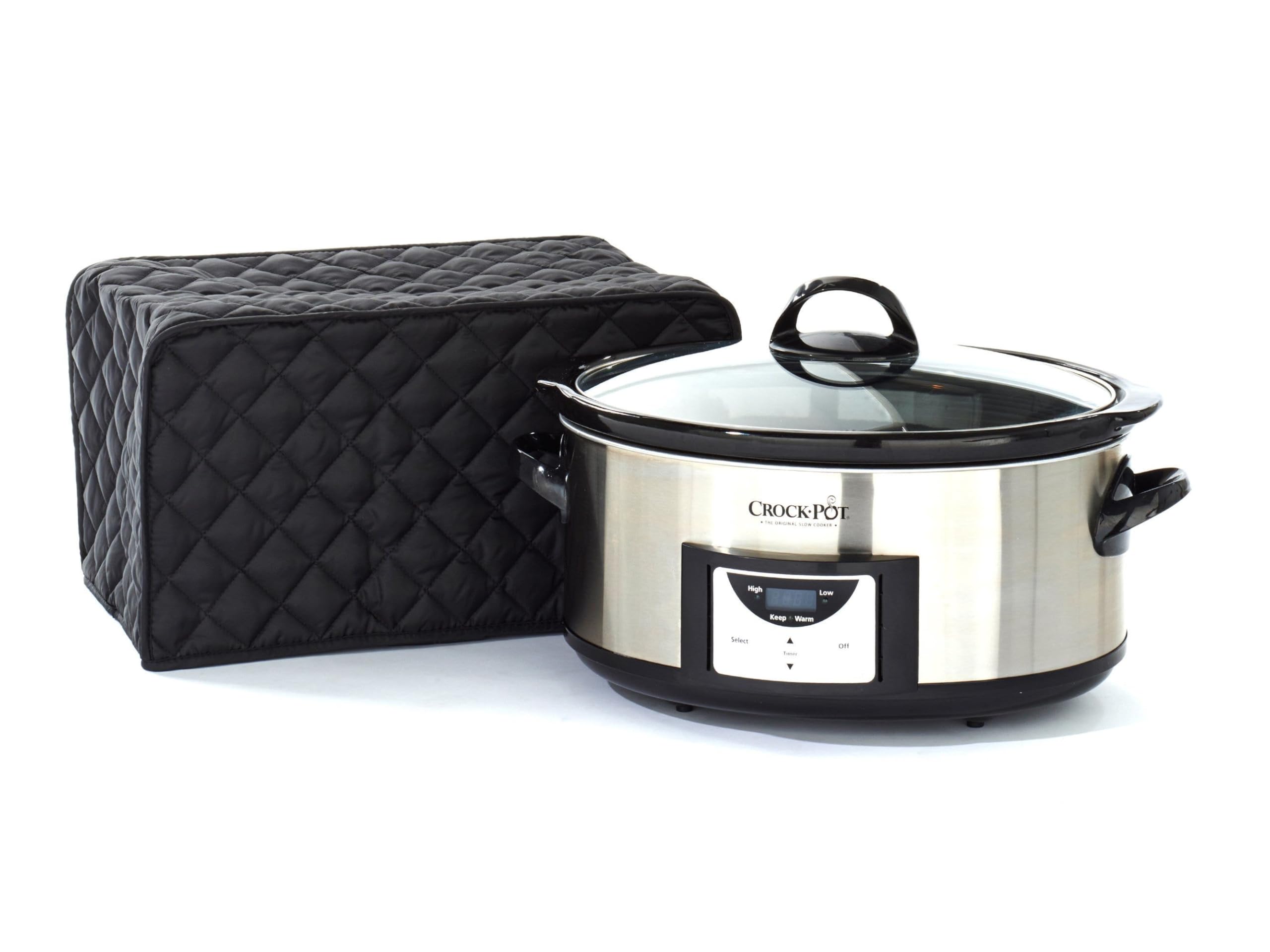 Slow Cooker Cover - Dust Protection & Stain Resistant Washable Appliance Cover for Kitchen - Black | Perfect for Crockpot, Instant Pot & Food Warmers